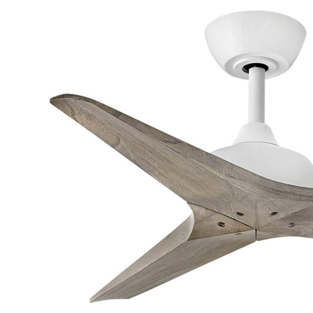 Hinkley Chisel 44-in Matte White with Weathered Wood Blades Indoor Smart Ceiling Fan and Remote (3-Blade) 903744FMW-NDD Sansujyuku sansujyuku.com