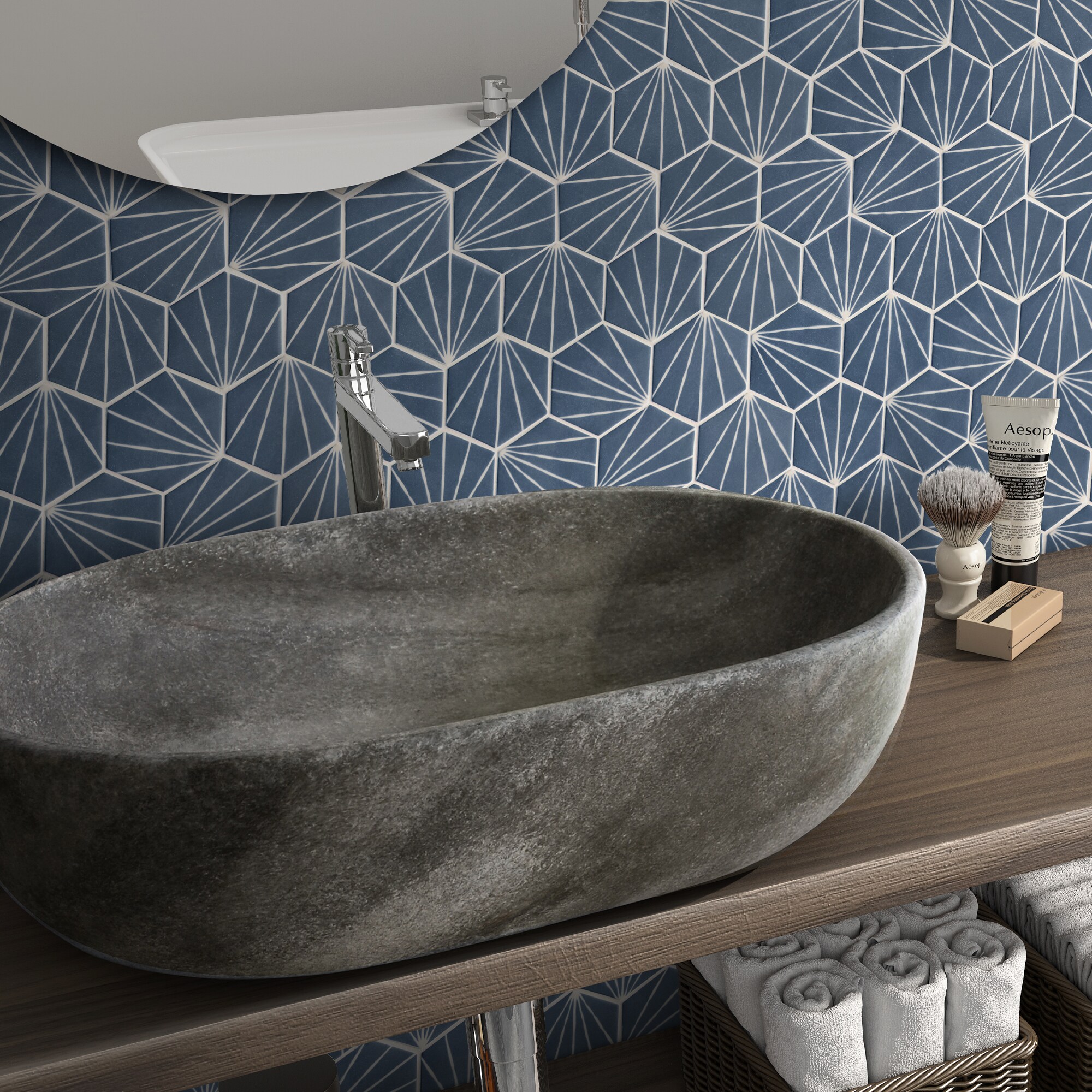 SUNWINGS HEXART-BLU-10 Ceramic-Tile - View #5