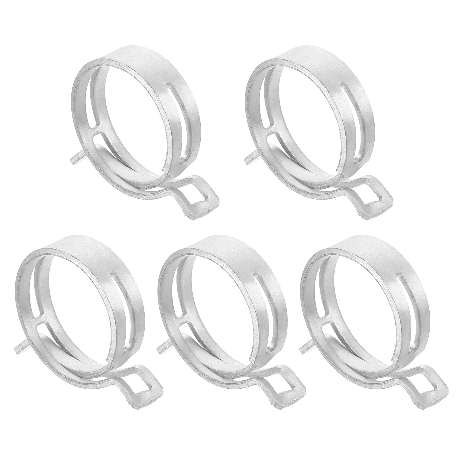 Unique Bargains 5pcs Spring Band Type Action Fuel/Silicone Vacuum Hose Pipe Clamp 41mm Low-Pressure Air Spring Hose Clip Clamp for Automotive Oil Pipe Water Pipe Silver #S26051100UX9051