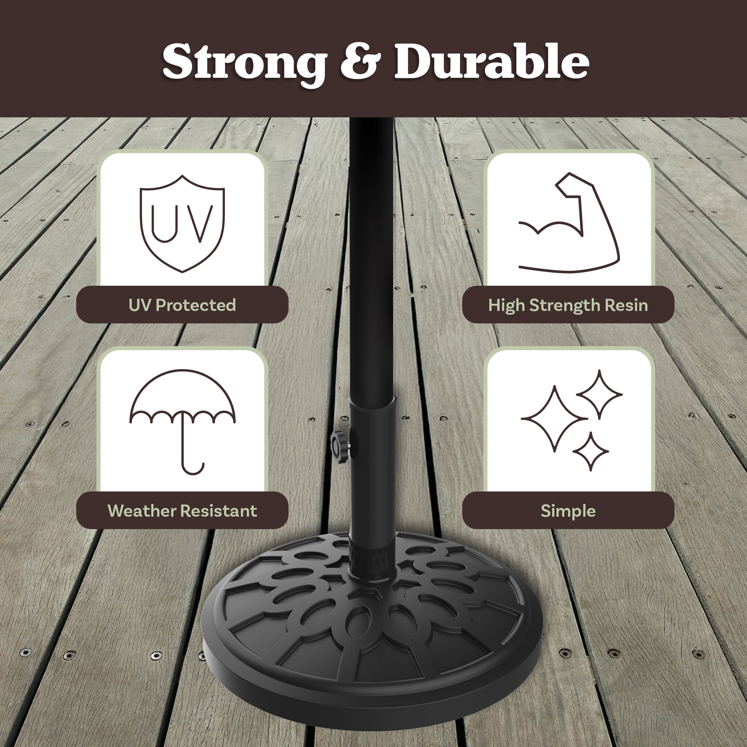 Nature Spring 212944JMG Umbrella-Bases - View #6
