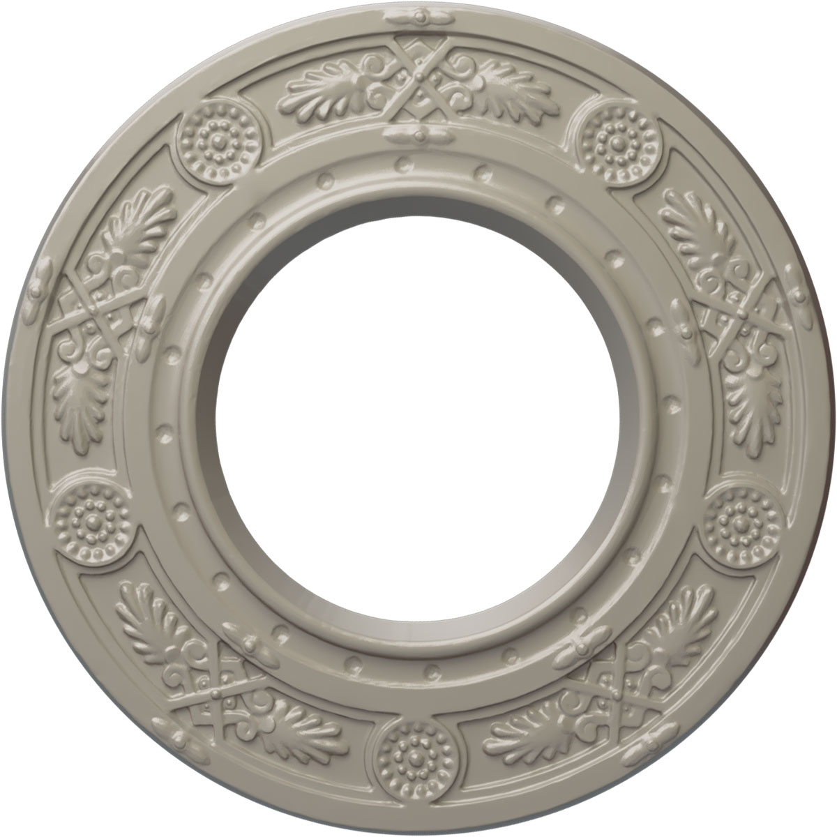 Ekena Millwork CM08DNPWS Daniela 8-in W x 8-in L Painted Pearl White Polyurethane Whole Ceiling Medallion