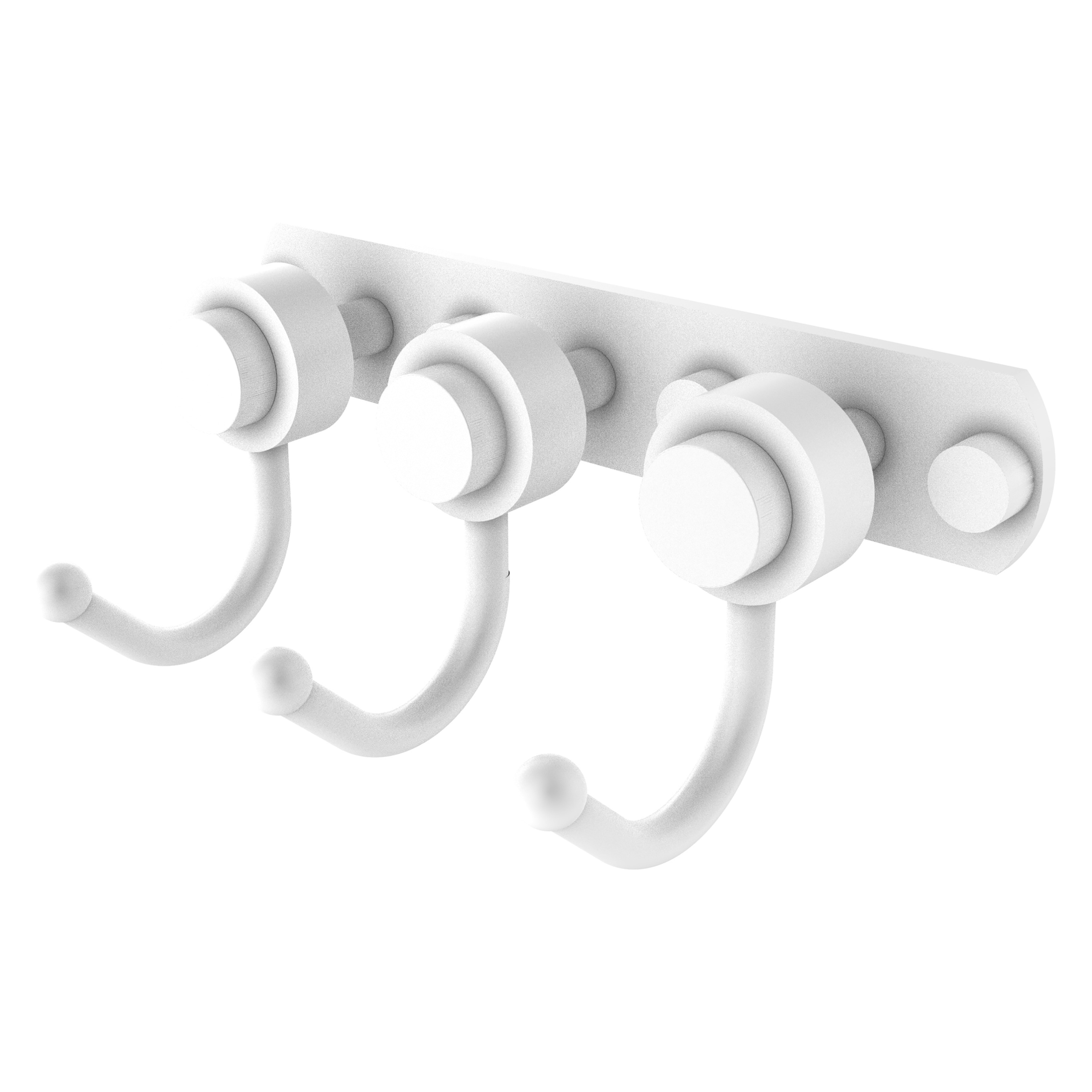 Matte White Multi-Position Brass Hook with Smooth Accent