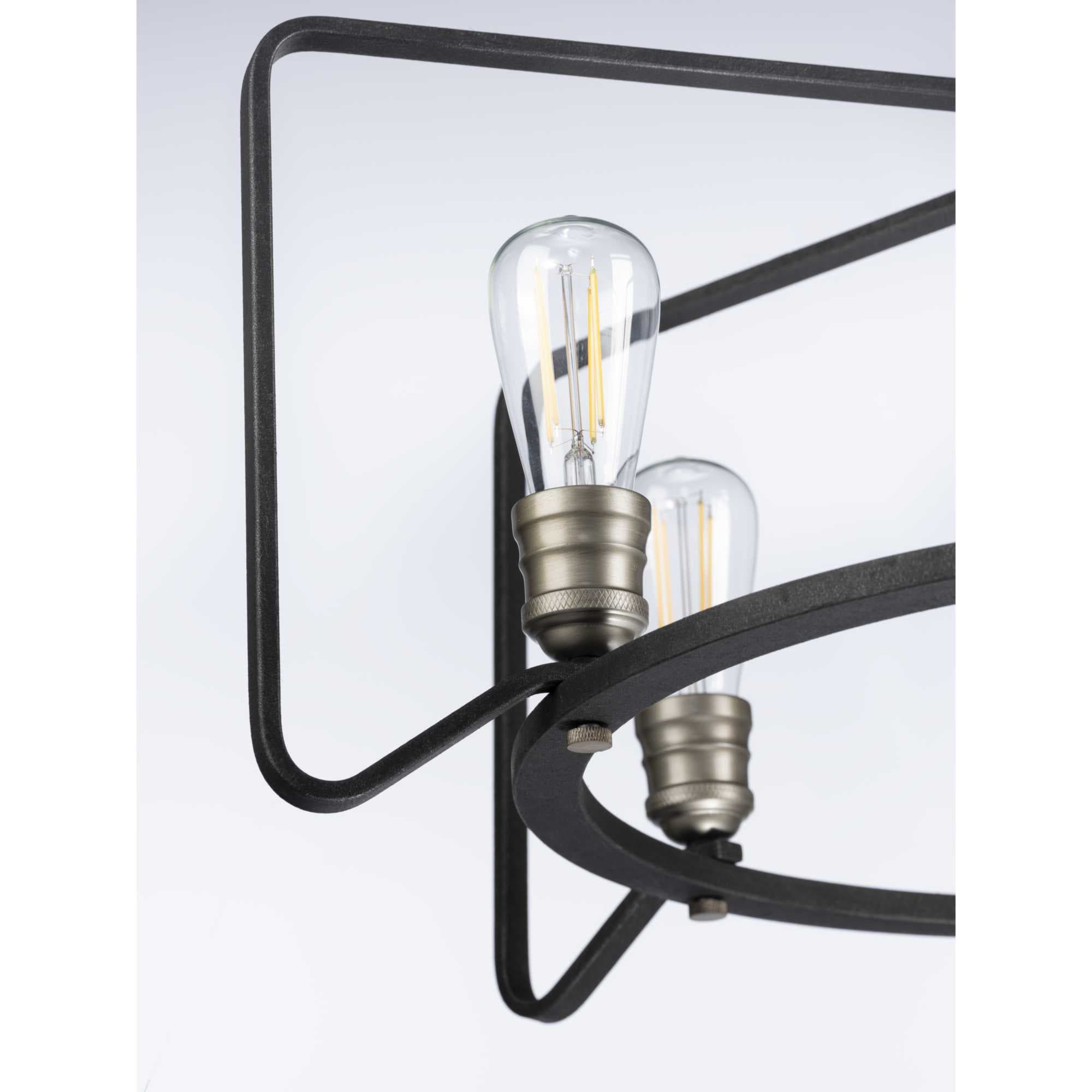 Black Iron 6-Light Cage Chandelier