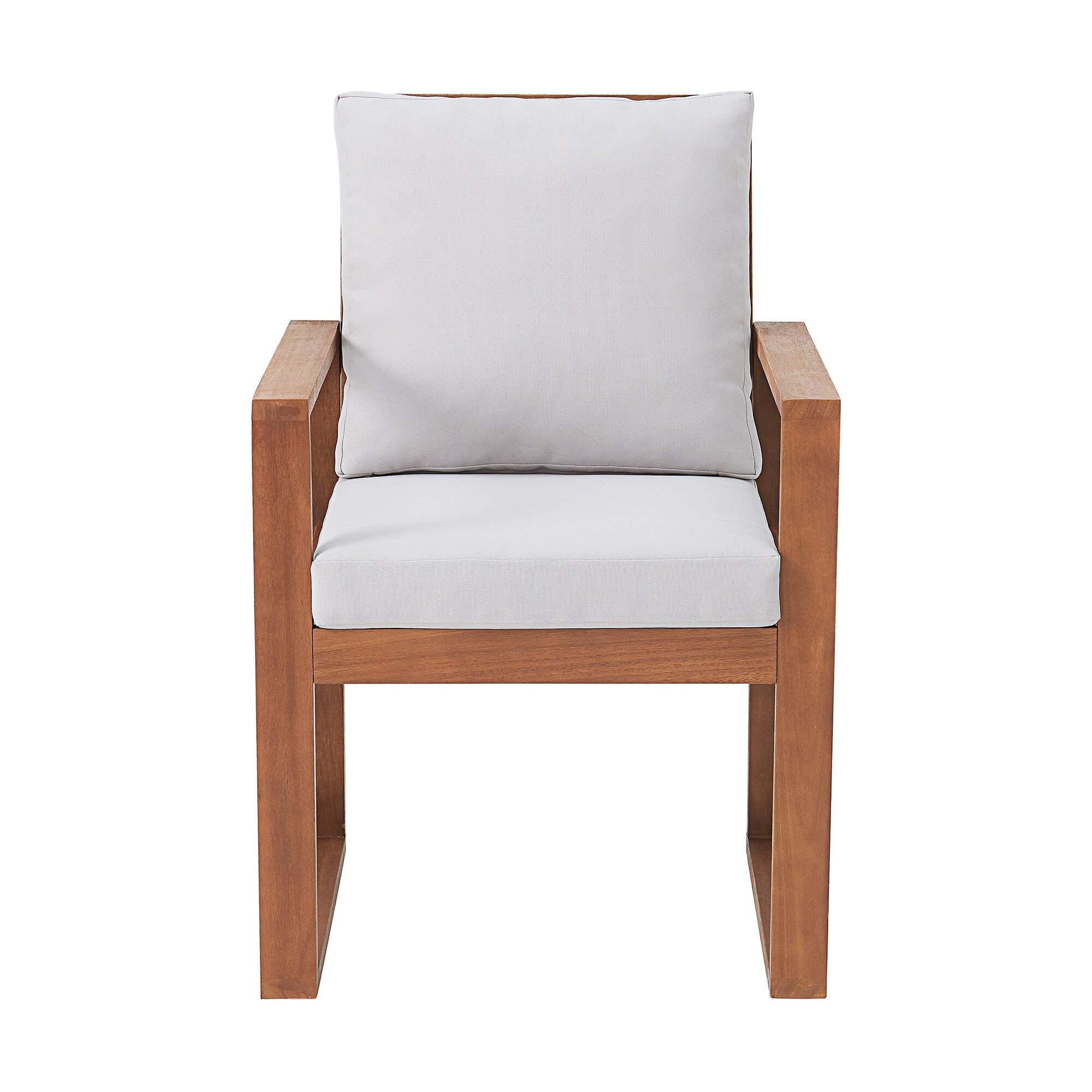 Alaterre Furniture Weston Set of 2 Medium Brown Wood Frame Stationary  Conversation Chair(s) with Gray Cushioned Seat in the Patio Chairs  department at