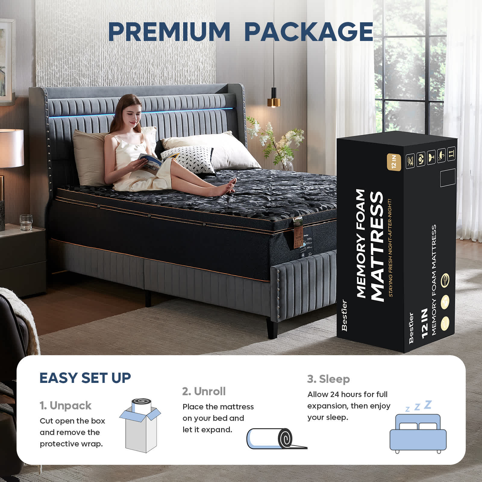 Bestier LOW-B900153B-BLK Mattresses-Boxsprings - View #5