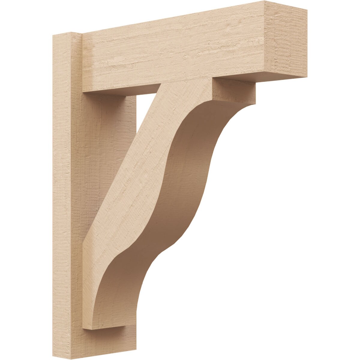 Ekena Millwork 2130458 Timberthane Rough Cedar Faux Wood Funston Block Outlooker 6-in W x 18-in D x 22-in H Primed Tan