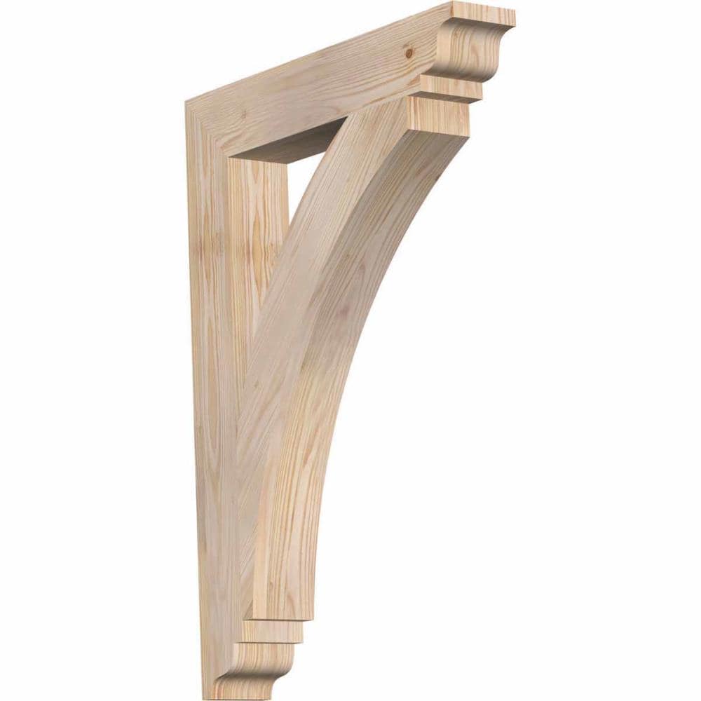 Ekena Millwork BKT04X22X30THR01SDF Thorton traditional smooth 3-1/2-in x 22-in x 30-in Douglas fir Brown Wood Standard bracket