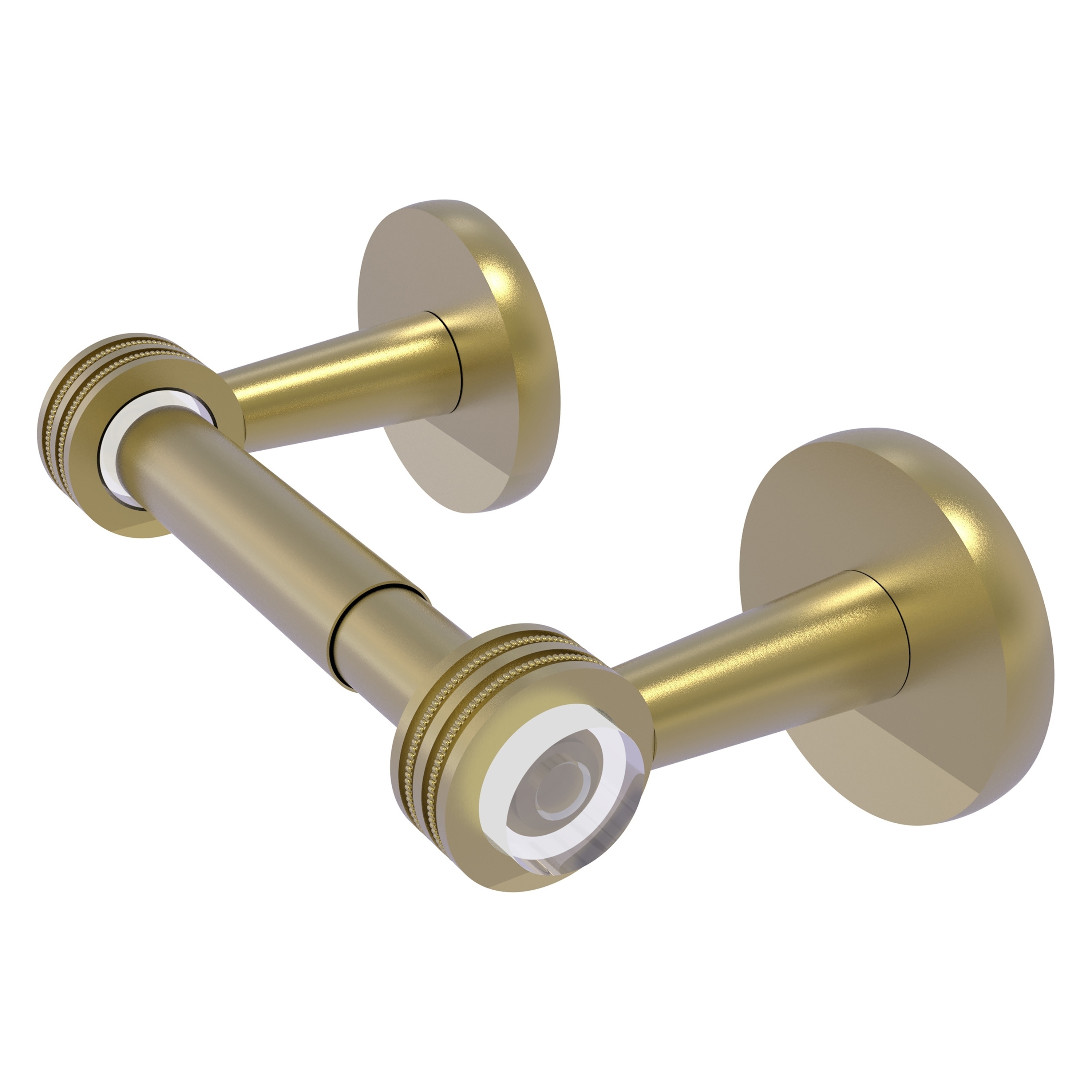 Allied Brass CV-24D-SBR Clearview Satin Brass Wall mount Double post Toilet Paper Holder 1 -Rolls
