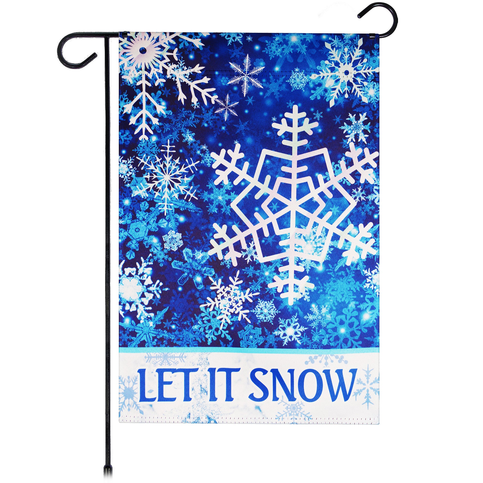G128 1-ft W x 1.5-ft H Christmas Let It Snow Snowflakes Garden flag