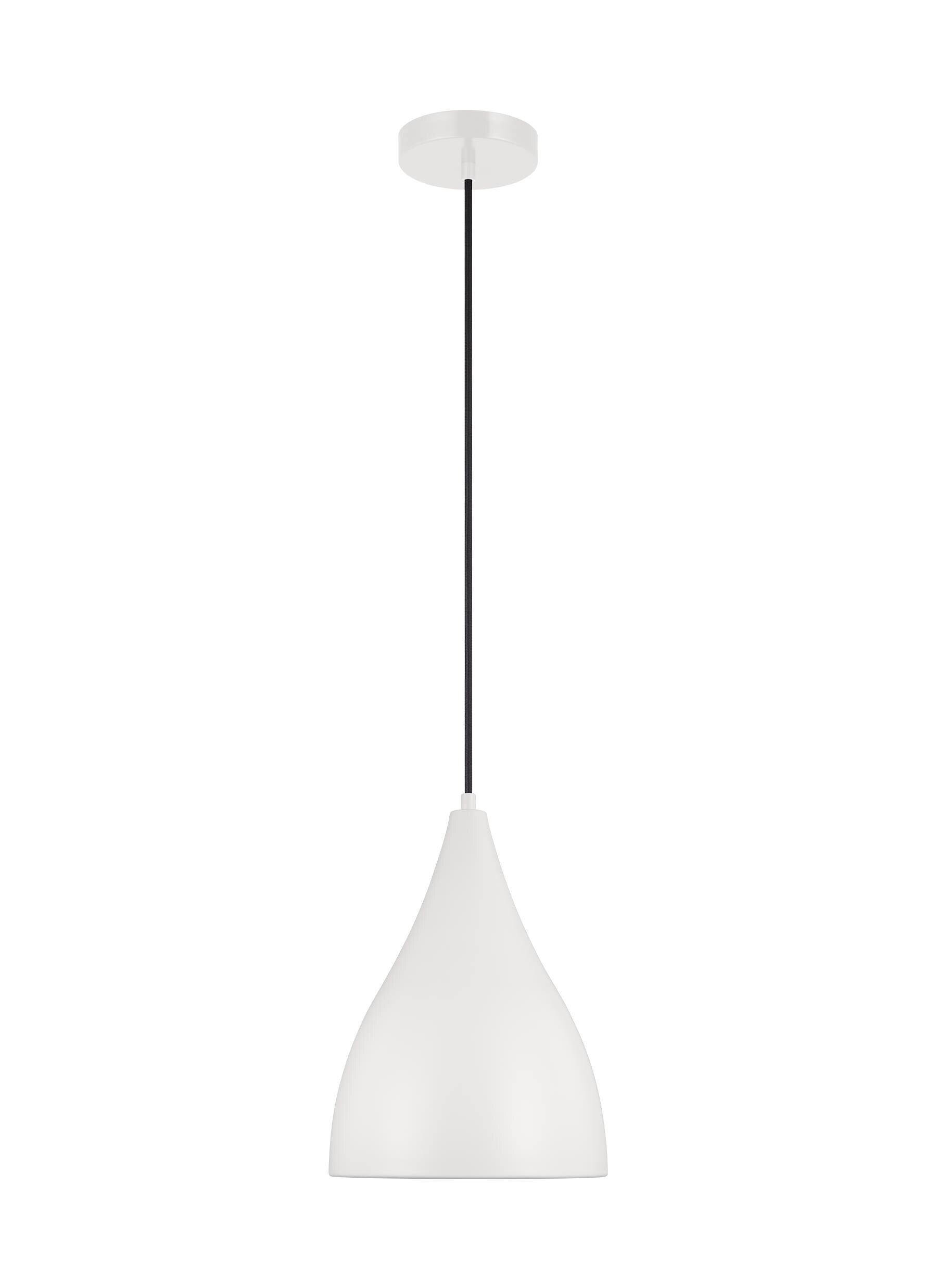 Generation Lighting 6545301EN3-115 Oden 1 -Light Matte White Traditional Cone Mini Indoor/Outdoor Hanging Pendant light