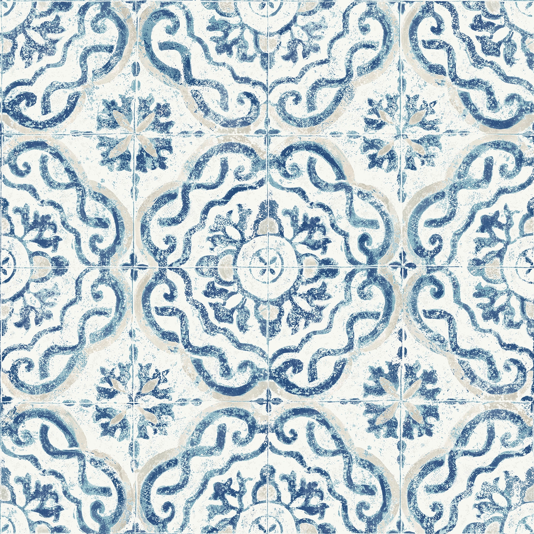 H4S Mexican Talavera 7.8 Inches by 16.4 Feet Removable Peel and Stick PVC Wall Flooring Covering Decorative Backsplash Tile Stickers Decals Wall Paper for Bathroom Kitchen Art Home Decor Pattern 2 H4STS002