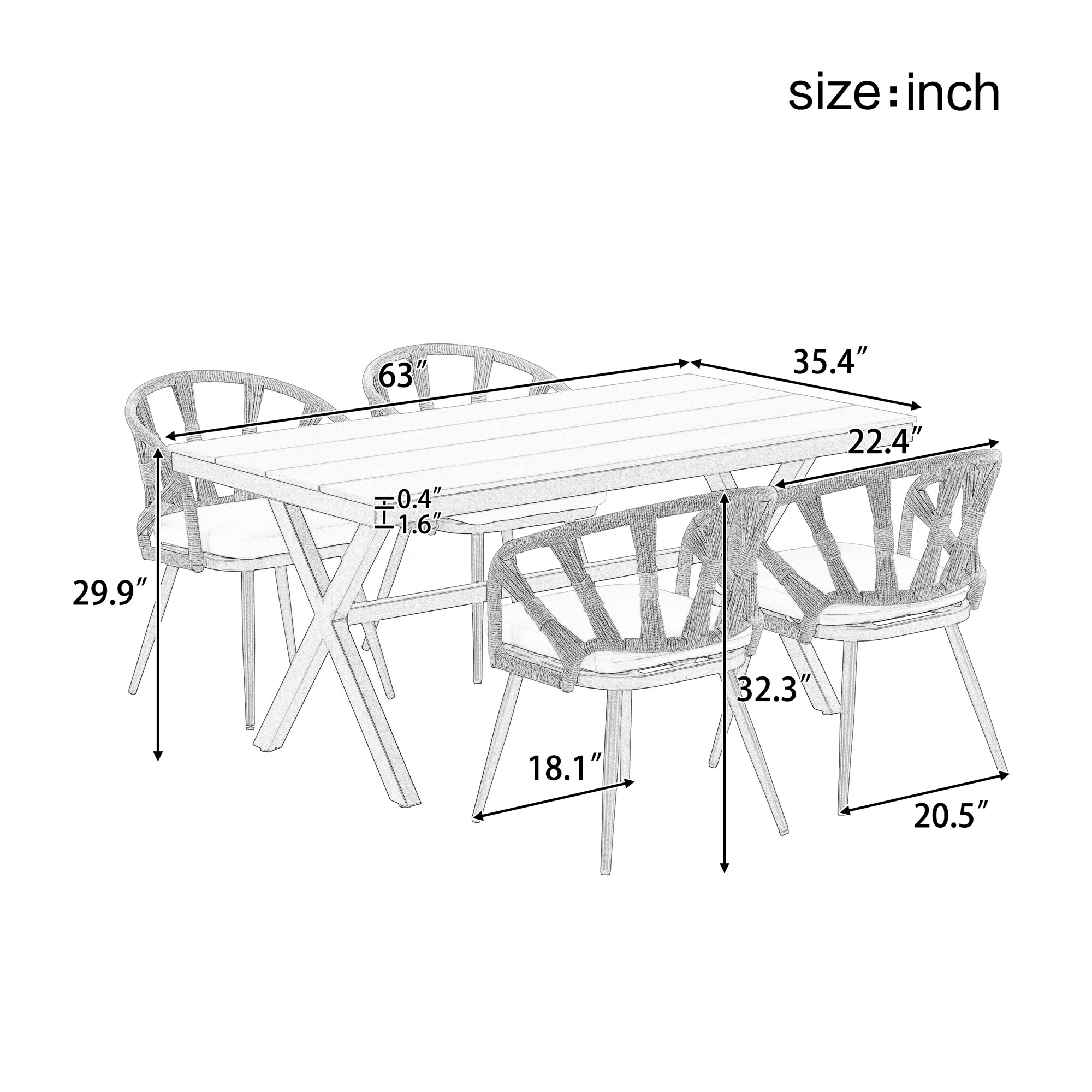 BABOOM BOM-0438AAE-OR Patio-Dining-Sets - View #4