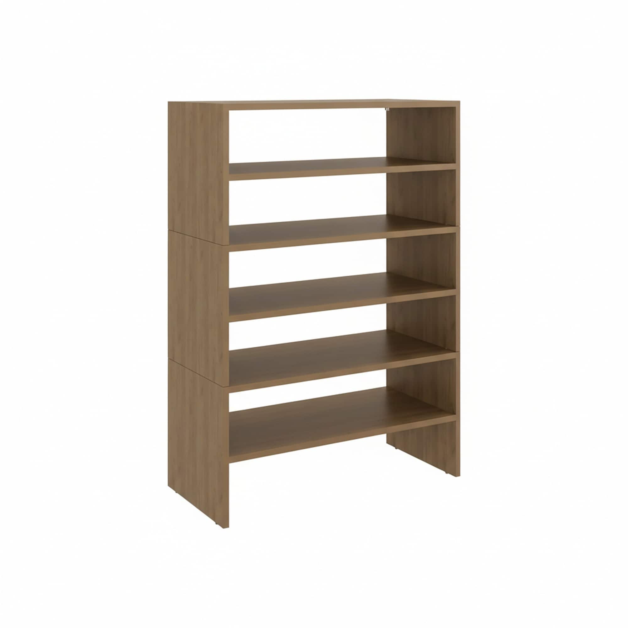 HyperDrop Cart Natural Oak Finish Wood Orion Modern Shoe Rack Professional Entryway Shoe Organizer for Small Spaces