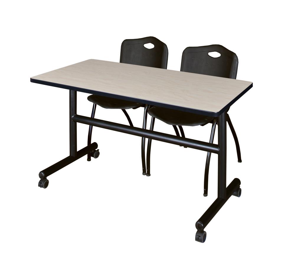 Regency MKFT4824PL47BK Training Off-white 4-Person Training Table (48-in W x 29-in H)