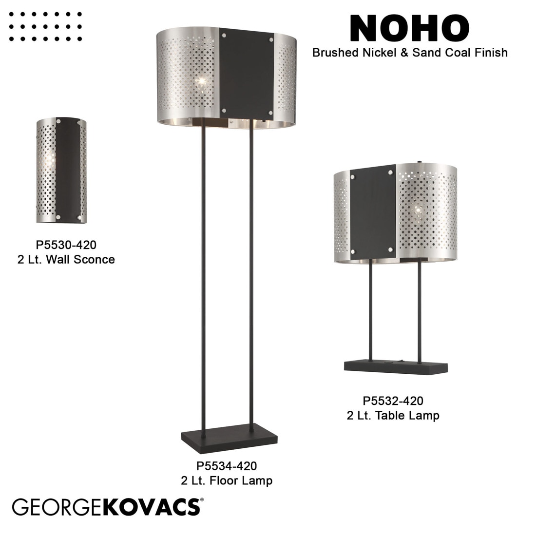 Noho 4-Light Brushed Nickel Drum Pendant with Sand Coal Accents
