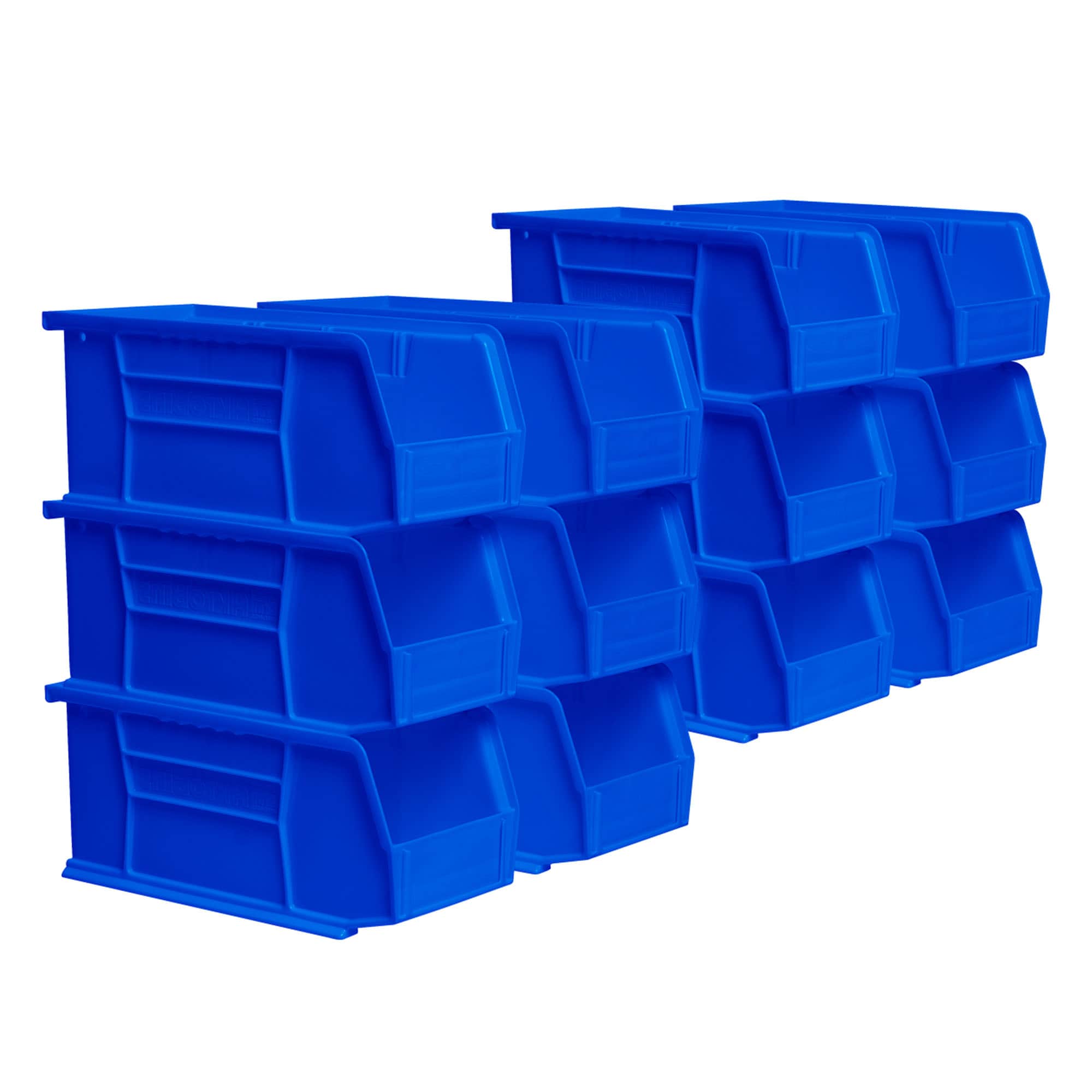 Akro-Mils  12 Pack AkroBins Plastic Storage Bins Space-Saving Organizers Blue
