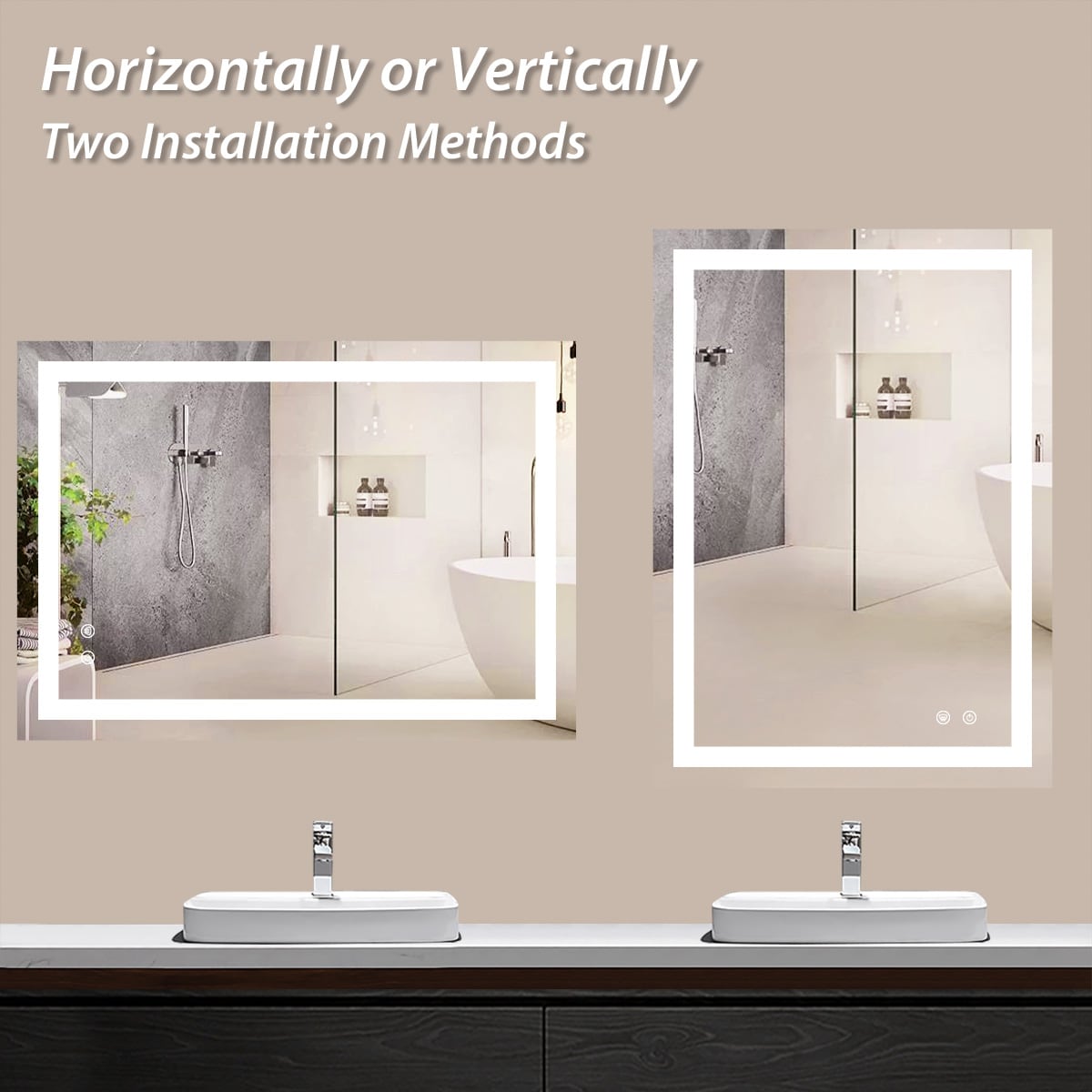 Keonjinn LW-JZ-ZG2-12176 Framed-Bath-Mirrors - View #7