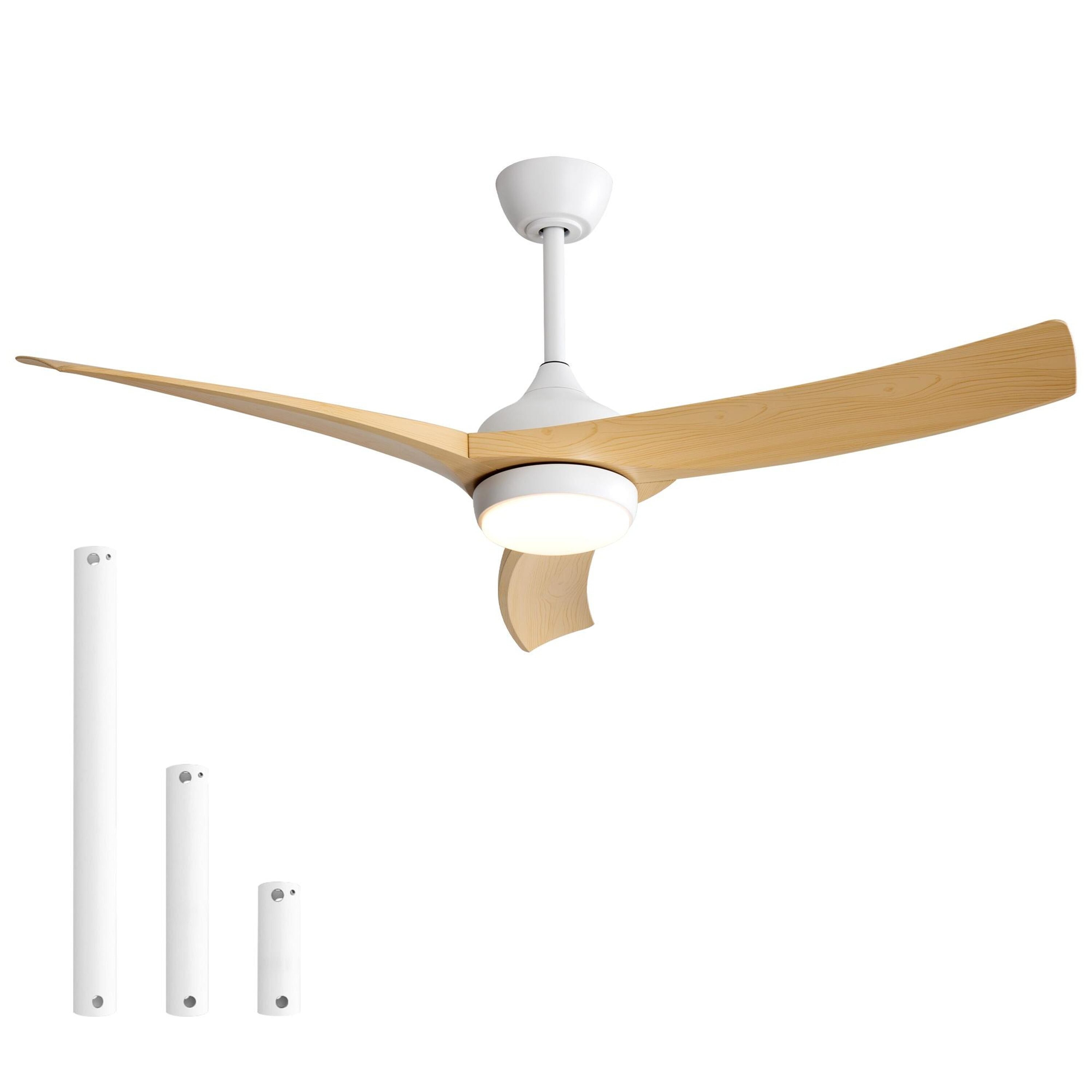 Bayfeve BFKS-85765-CF Adjustable Speed 52-in Color-Changing Integrated LED Outdoor White with ABS Blades Ceiling Fan With Light - Remote Included ( 3 -Blade )