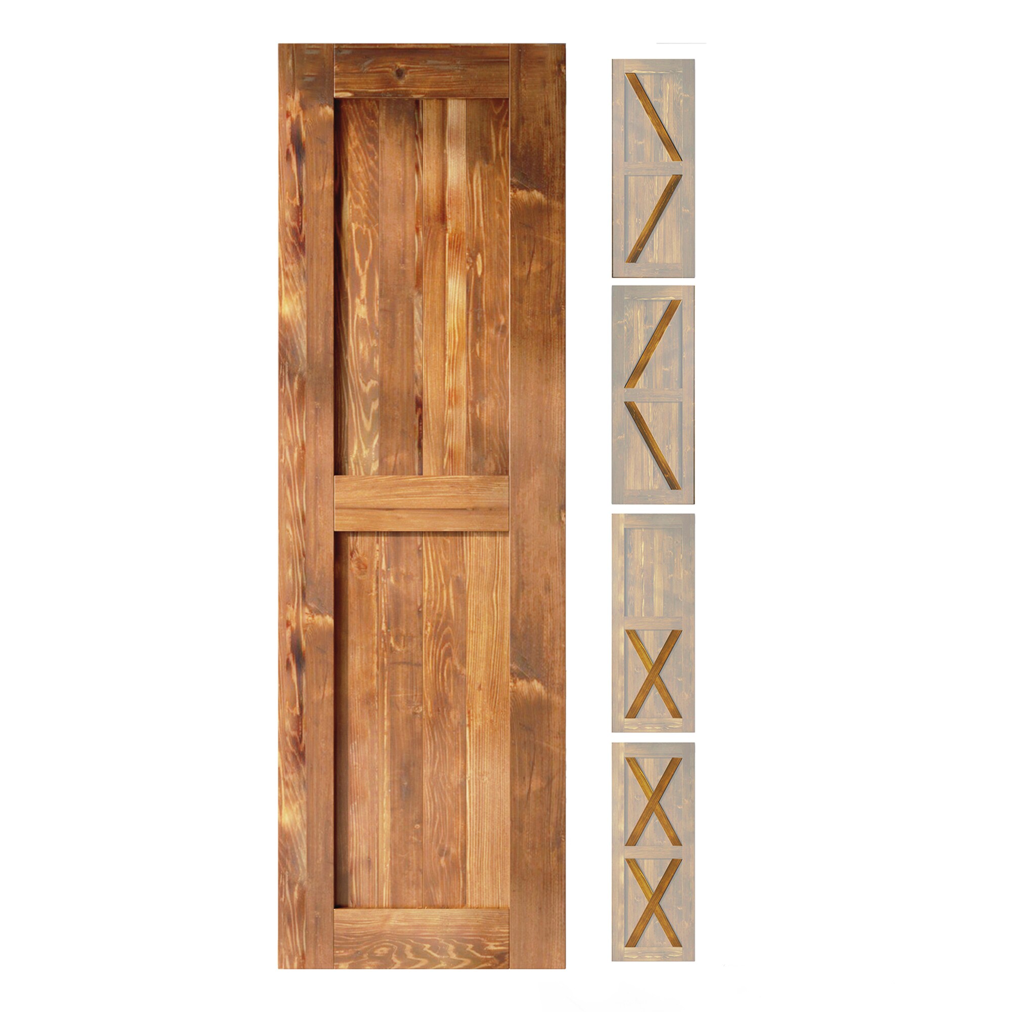 HOMACER 3080F-EA 30-in x 80-in Early American Pine Wood Solid core Single Barn Door (Hardware Not Included)