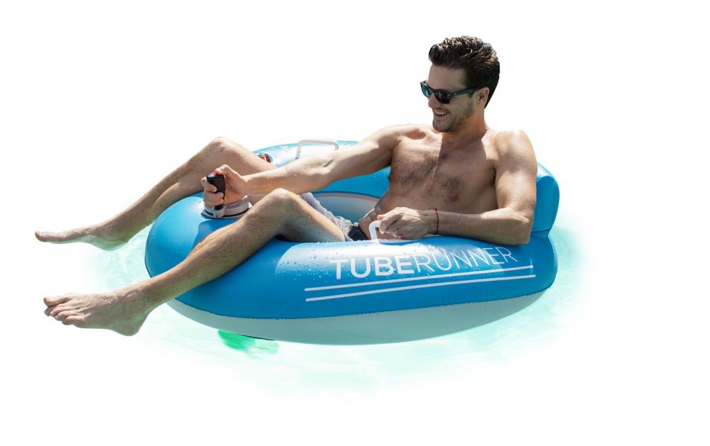 Poolcandy Tube Runner Motorized Pool Tube, Deluxe Inflatable Motorized Pool  Float, Battery-Powered Motor, Great for Pool, Lake, Adults, Teens, Kids