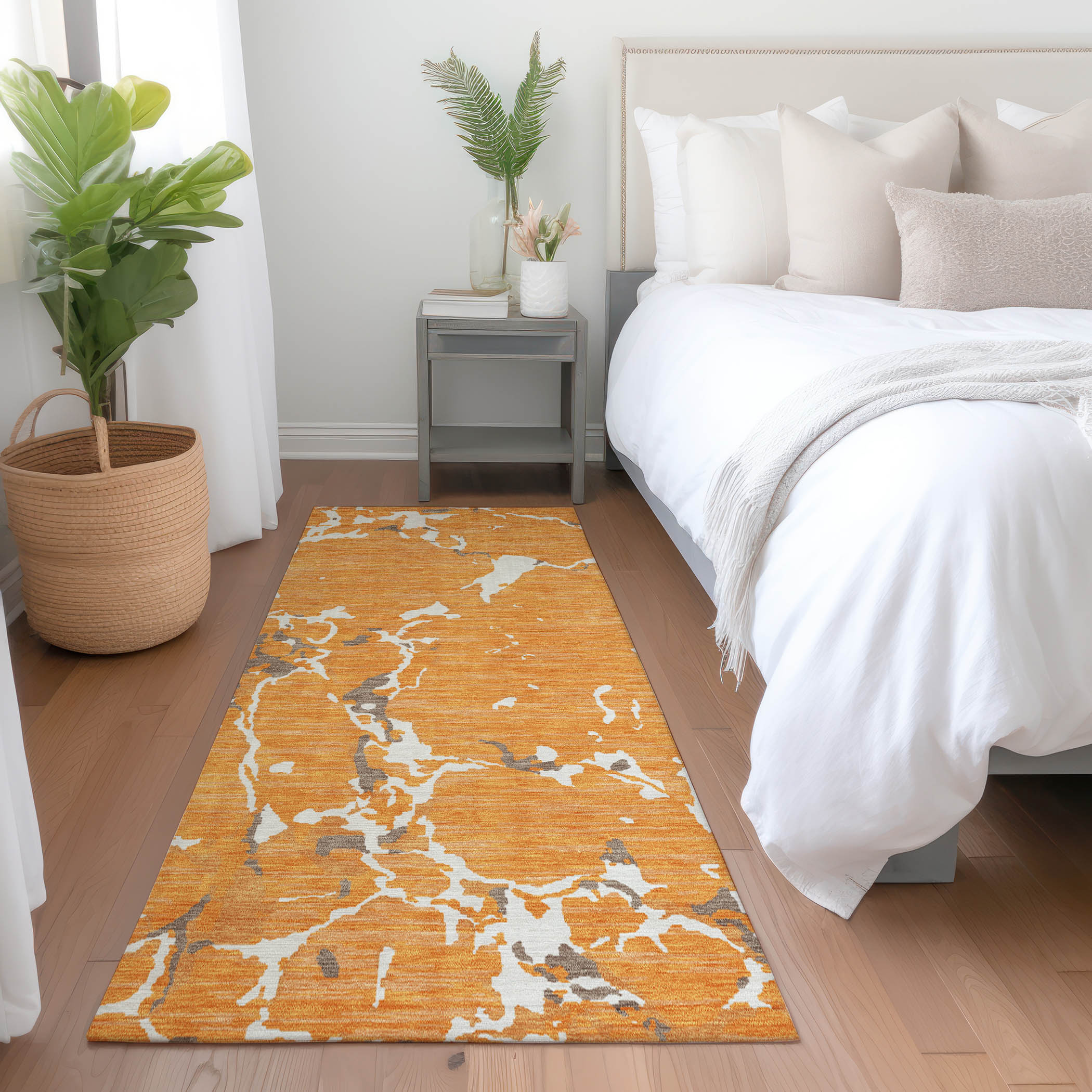 Addison Rugs ACN1046OR2X8 Chantille ACN1046OR 2 x 7 (ft) Polyester Orange Rectangular Indoor/Outdoor Geometric Machine washable Runner rug