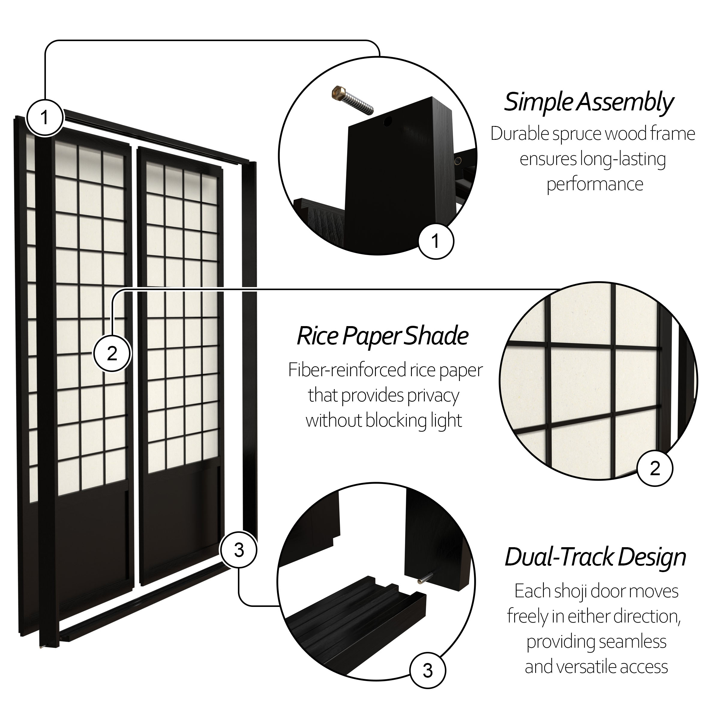 Red Lantern DOOR-DBLS-BLK Bifold-Sliding-Closet-Doors - View #3
