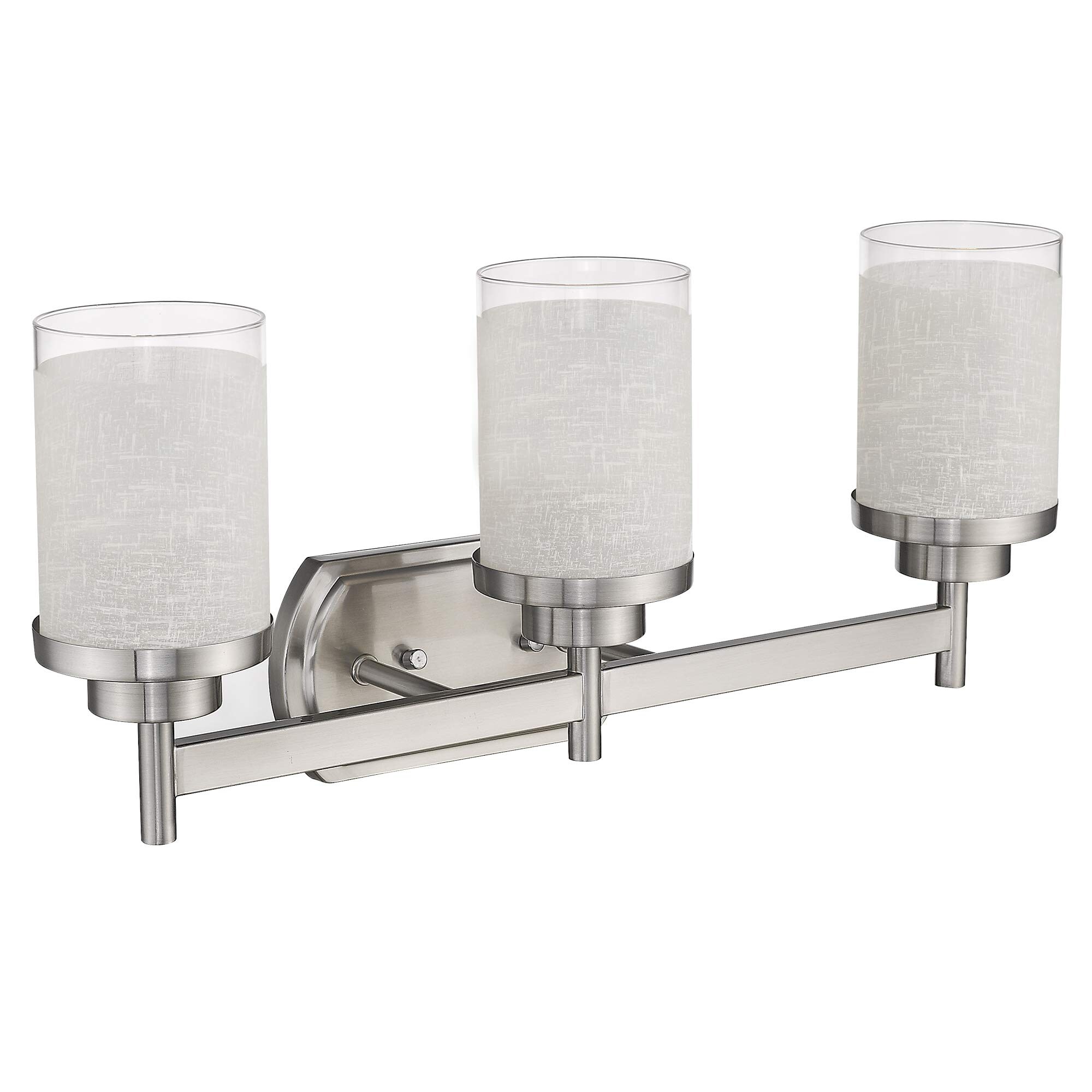 LTMATE LSTXWLWGS003BN JAZAVA 22-in 3 -Light Brushed Nickel Modern/contemporary Vanity light