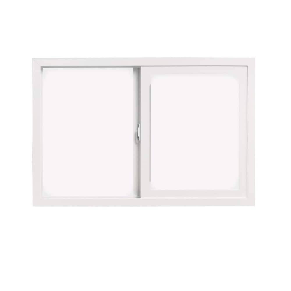 ThermaStar by Pella 1000006965 47-1/2-in x 59-1/2-in White Exterior White Interior Left-Handed Vinyl Sliding Window Annealed Glass (Half Screen Included)