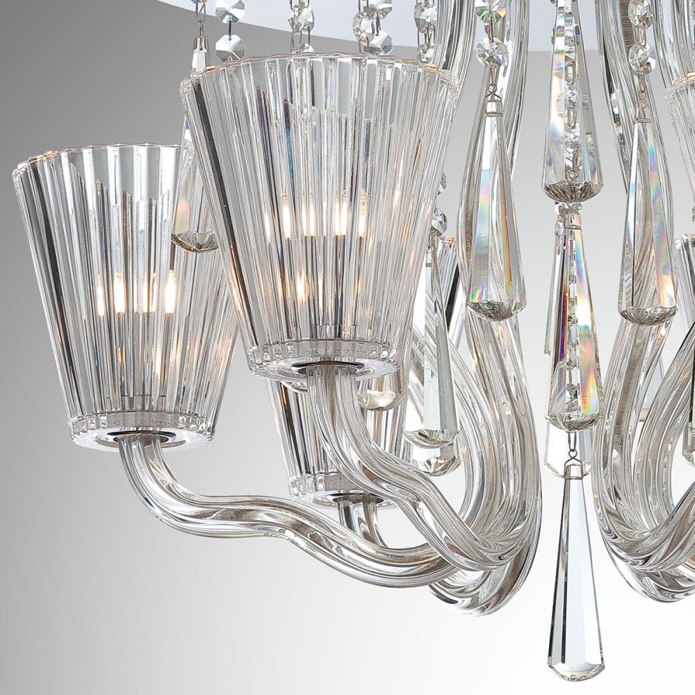 Elegant Crystal and Chrome 21" LED Flush Mount Ceiling Light