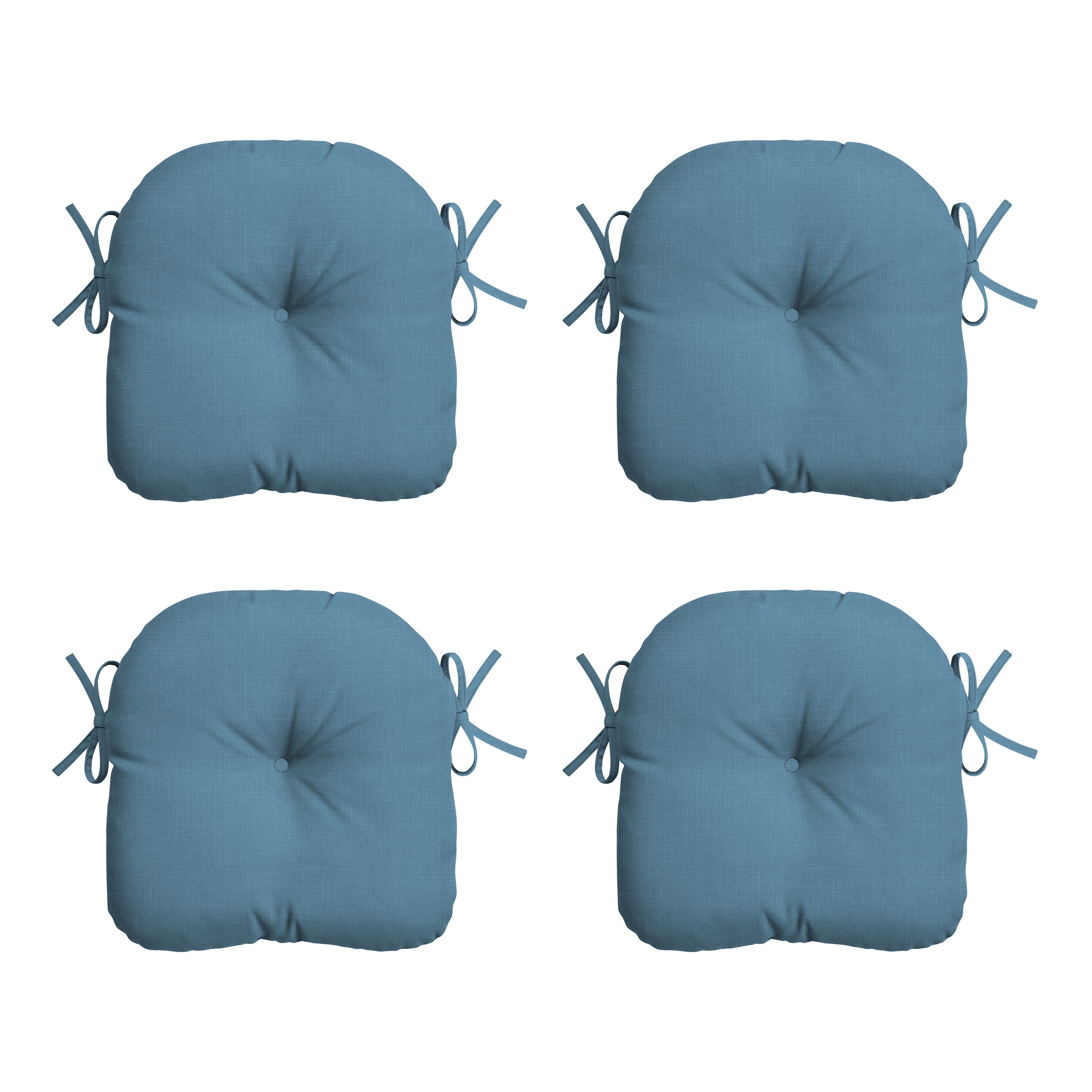 ARDEN ZQ1AE02B-D9Z4 15-in x 14.5-in 4 -Piece French Blue Texture Patio chair cushion