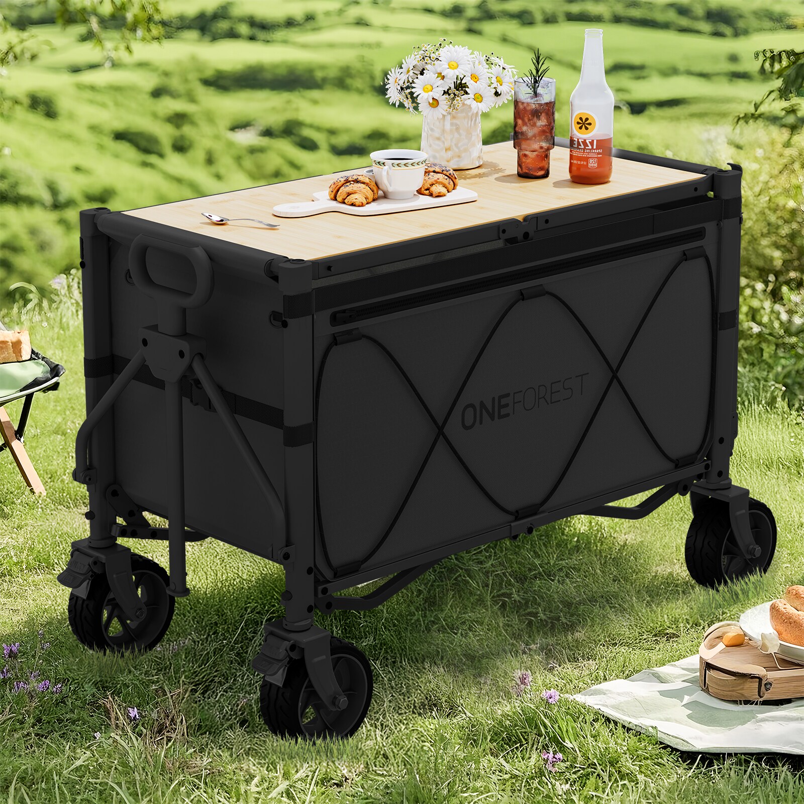 JEAREY 5.3-cu ft Cast iron Folding Yard Cart