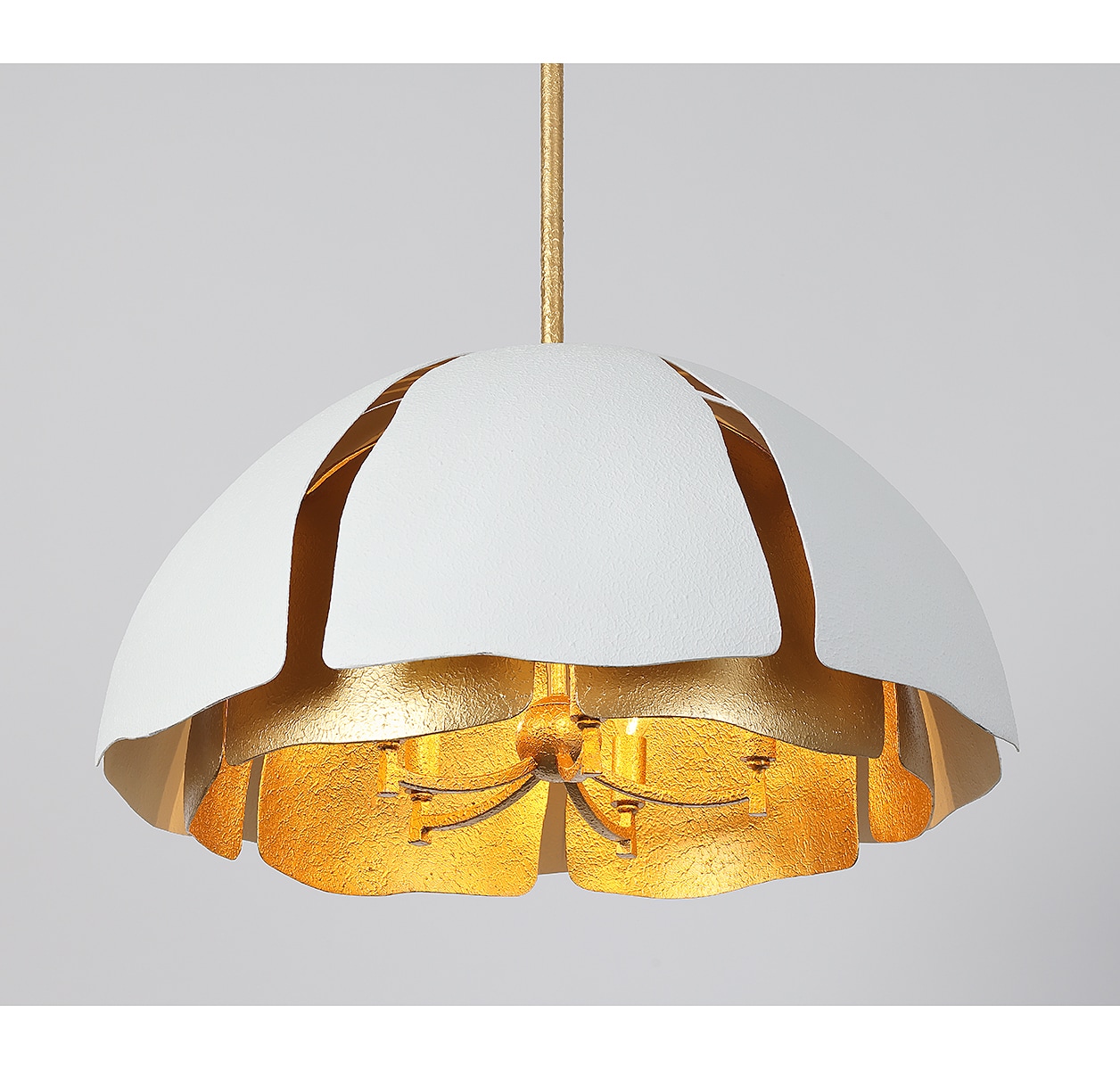 Cavalier Gold and Royal White 5-Light Metal Pendant