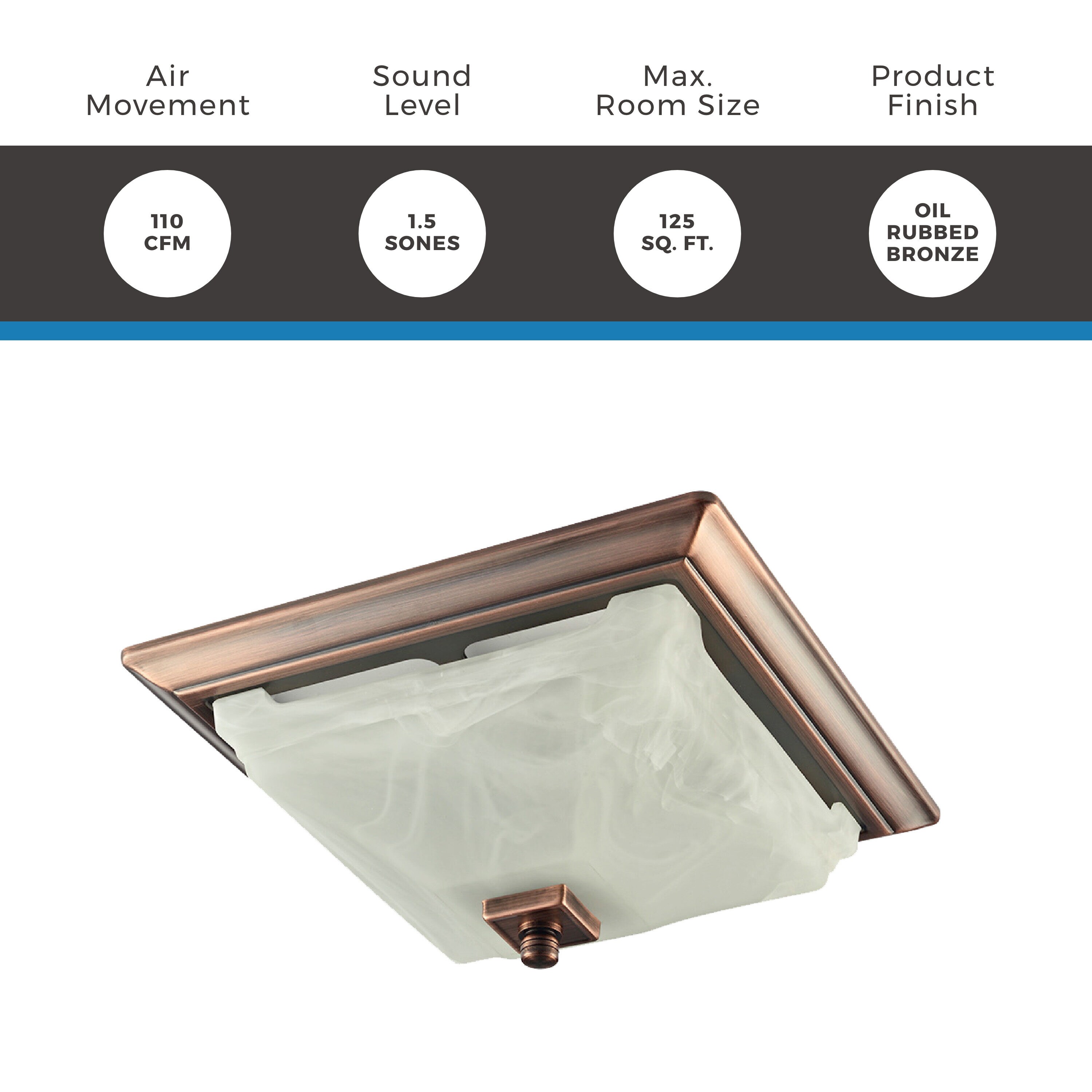Lift Bridge Kitchen & Bath DSQR110ORB Bath-Fans - View #2