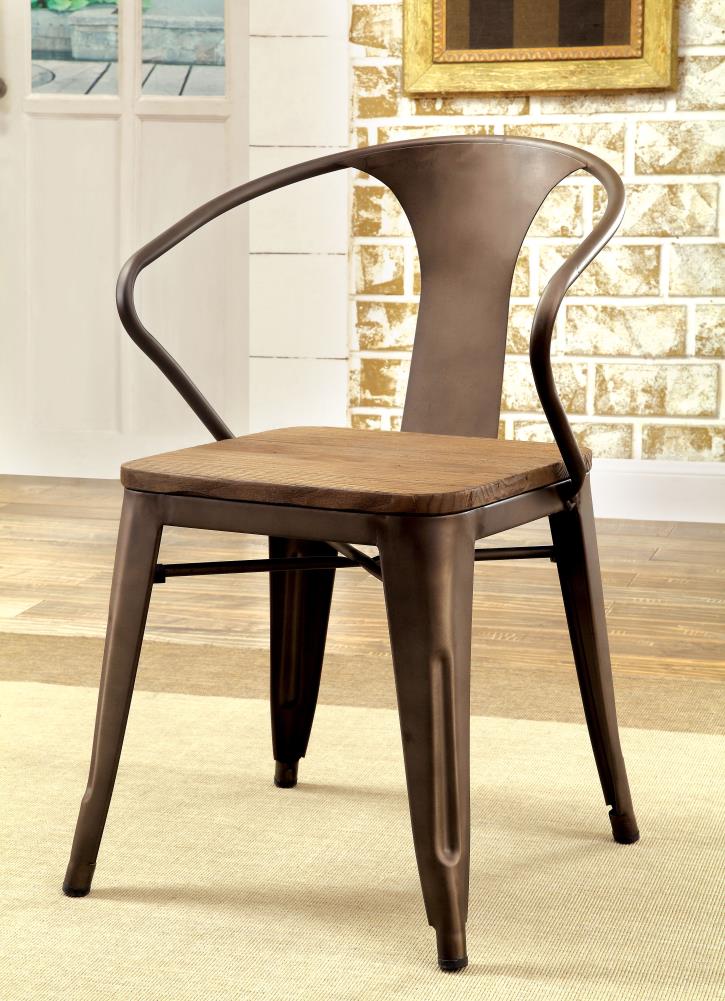 Furniture of America Set of 2 Mountina Dining Side Chair (Metal Frame