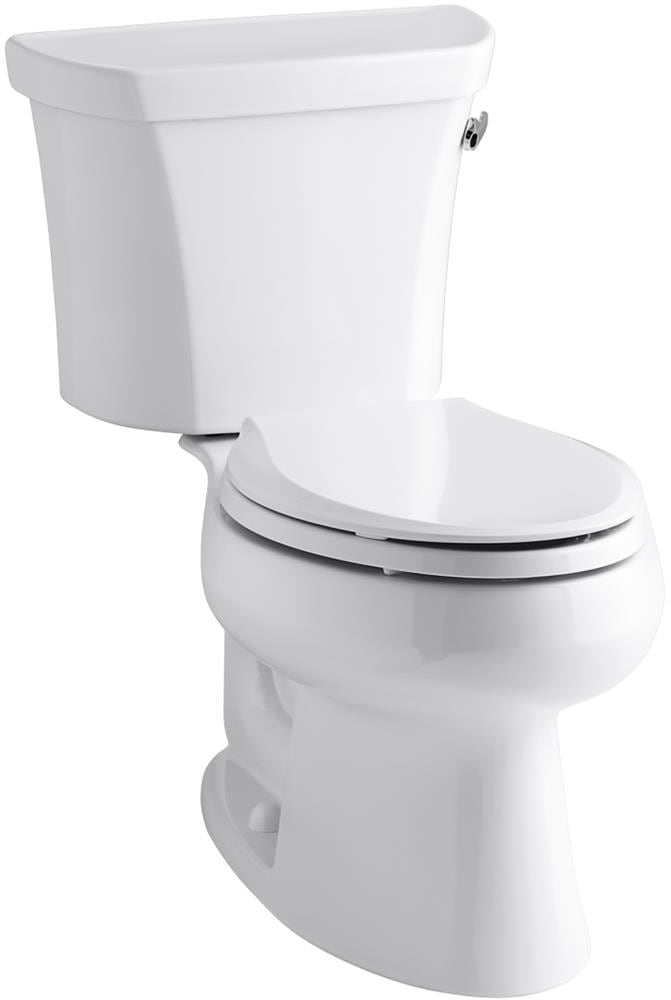 KOHLER K-3998-RA-0 Wellworth White Elongated Standard height 2-piece Toilet 12-in Rough-In WaterSense 1.28 GPF