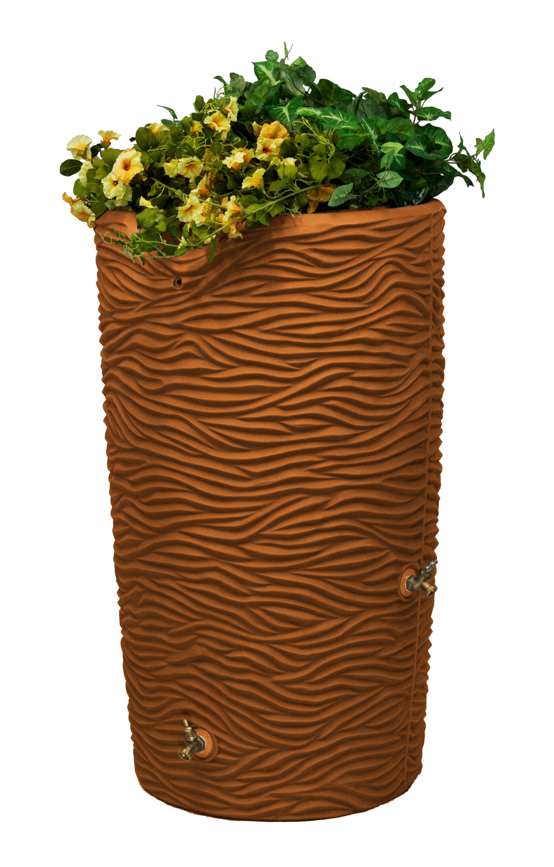 Good Ideas IMP-L65-TC 65-Gallon Brown Plastic Rain Barrel Spigot