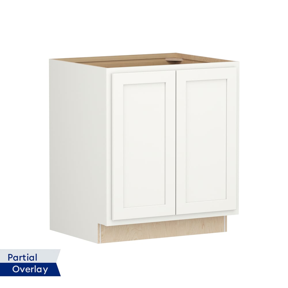 Shenandoah PRO Express Breckenridge 12-in W x 34.5-in H x 24-in D Linen Partial Overlay Base Fully Assembled Plywood Cabinet (Recessed Panel Shaker Door Style)