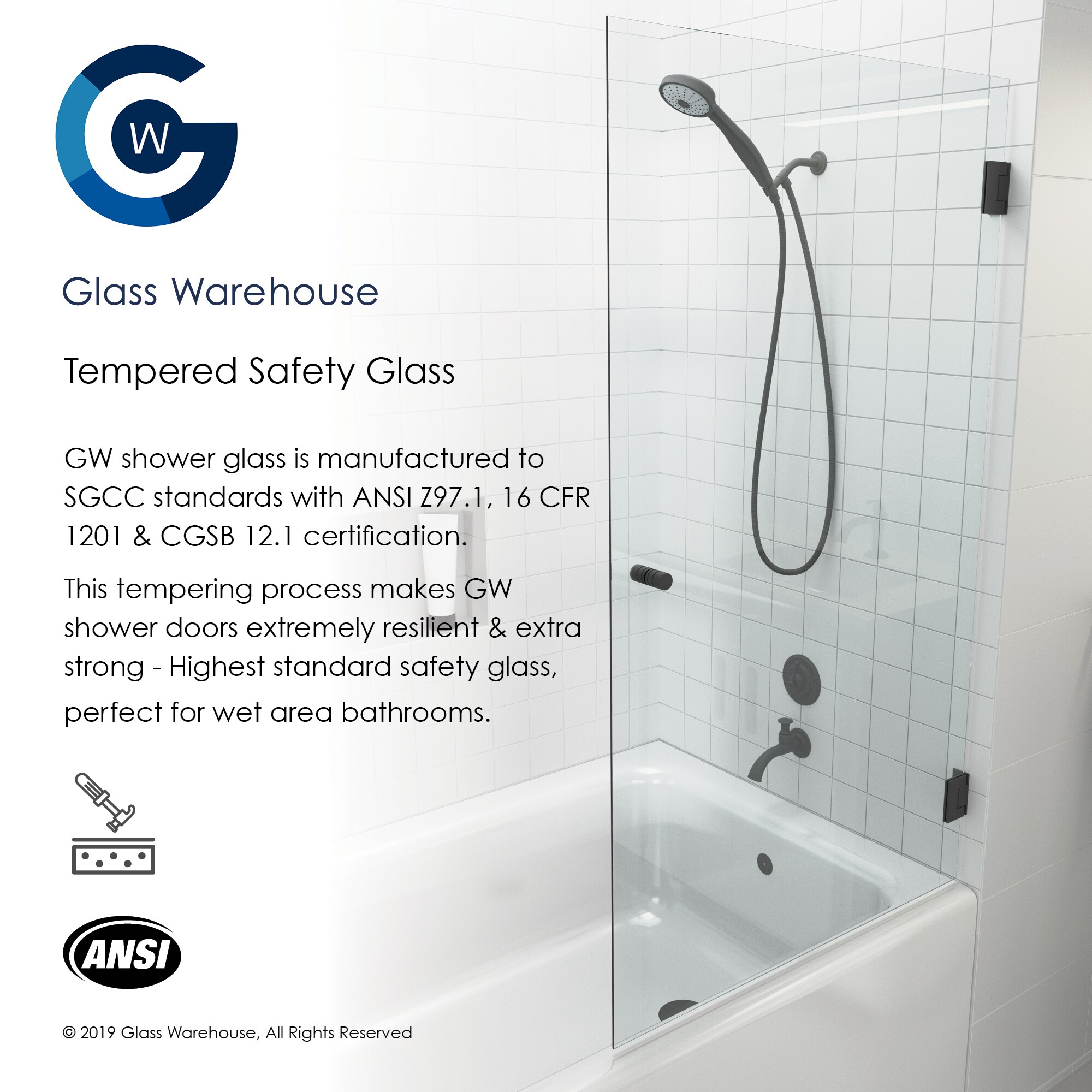 Glass Warehouse B-FL-34-CH Shower-Doors - View #3