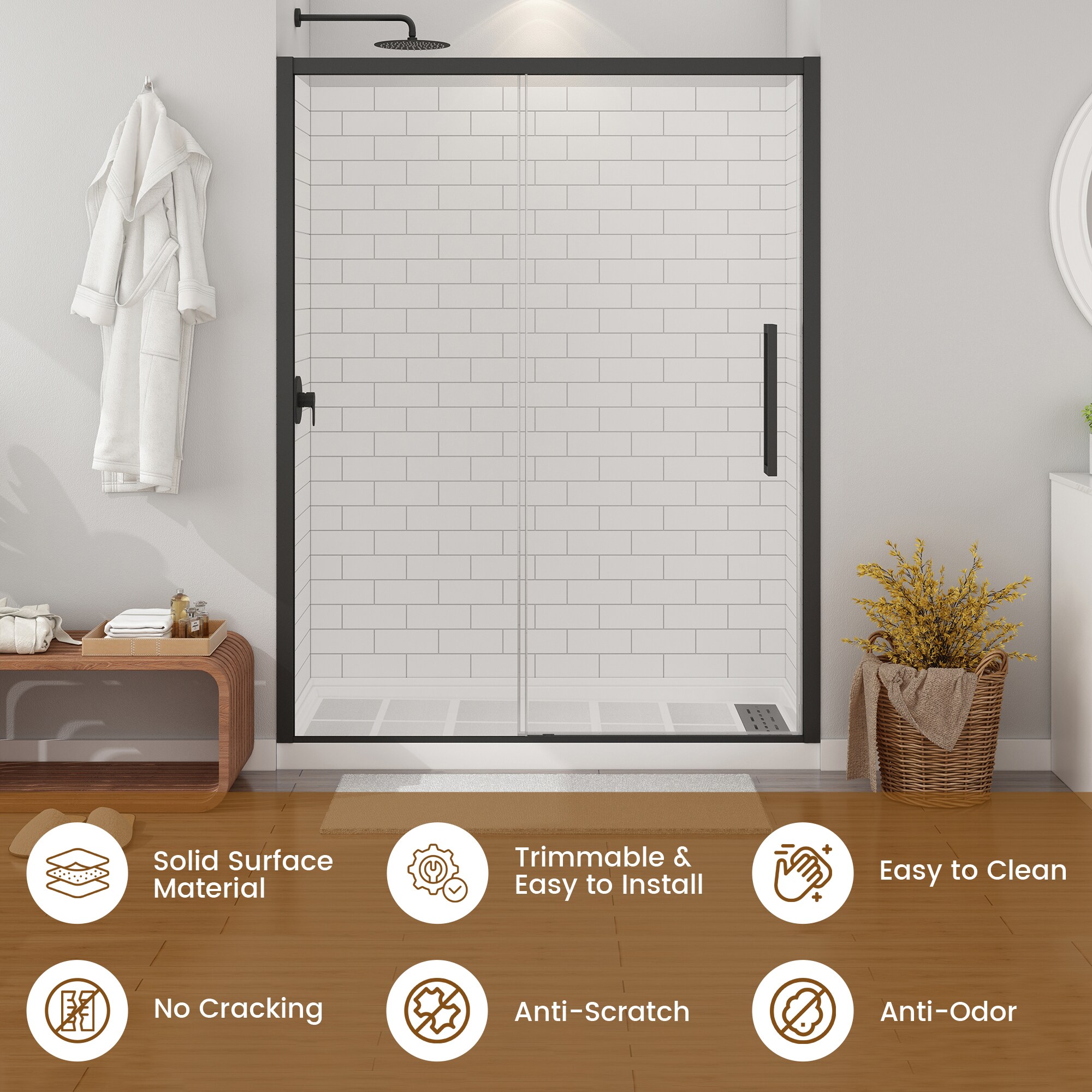 CASAINC CABR1303MB10R15 Alcove-Shower-Kit - View #7