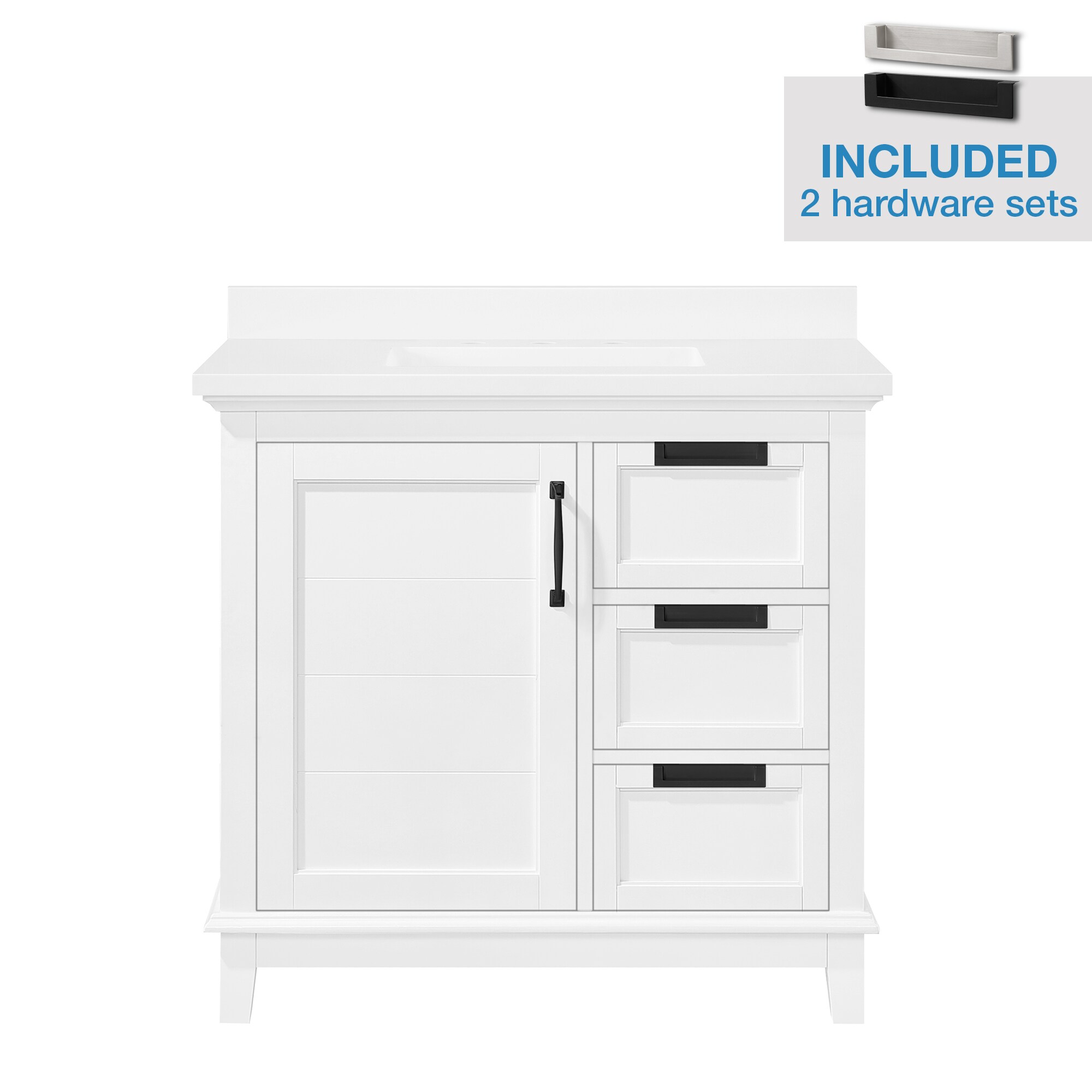 Allen + Roth Clarita 36-in White Undermount Single Sink Bathroom Vanity ...