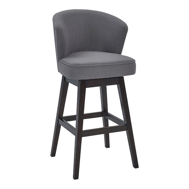 Bar Height Upholstered Swivel Stool, Gray Swivel Bar Stools With Arms