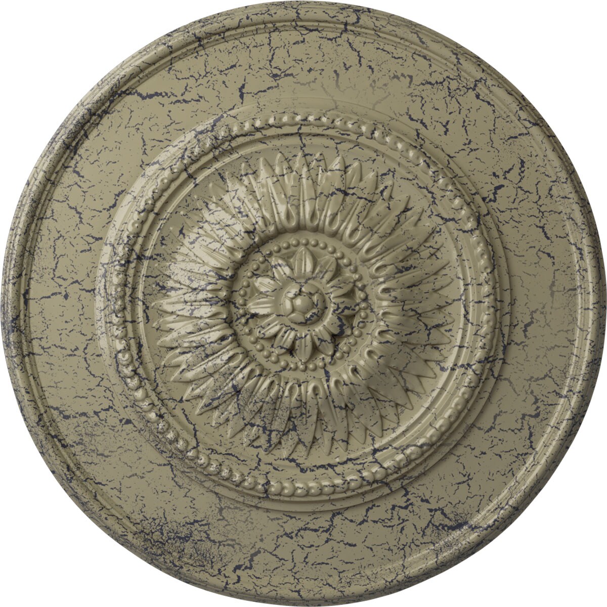 Ekena Millwork CM23FLCSC Floral 23.5-in W x 23.5-in L Painted Castle Stone Crackle Polyurethane Whole Ceiling Medallion