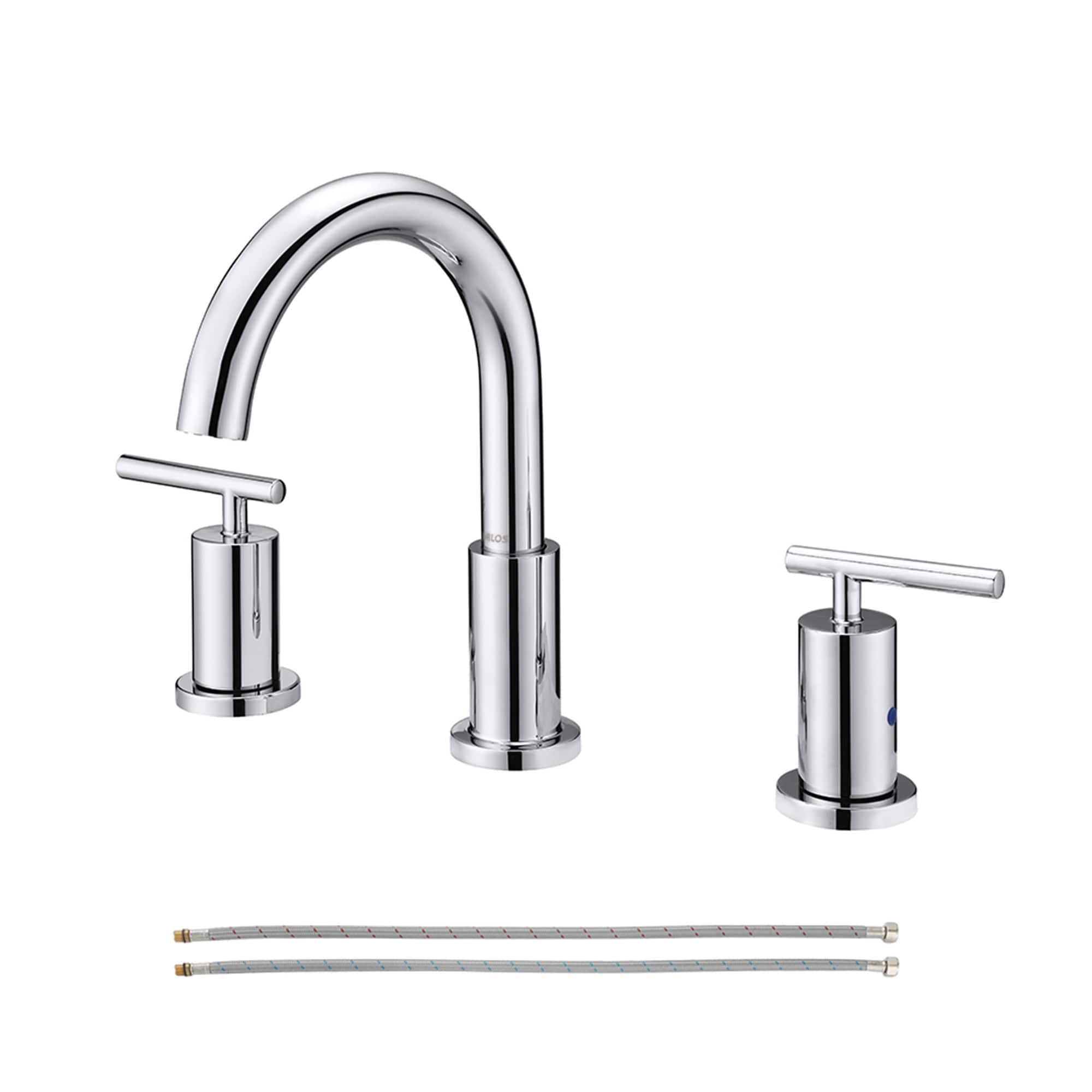 PARLOS 1433101D Eleanor Polished Chrome Widespread 2-handle High-arc Residential Handle Bathroom Sink Faucet