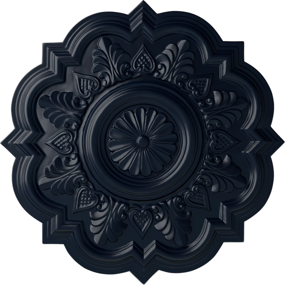 Ekena Millwork CM20DRMDF Deria 20.25-in W x 20.25-in L Painted Midnight Dream Polyurethane Whole Ceiling Medallion