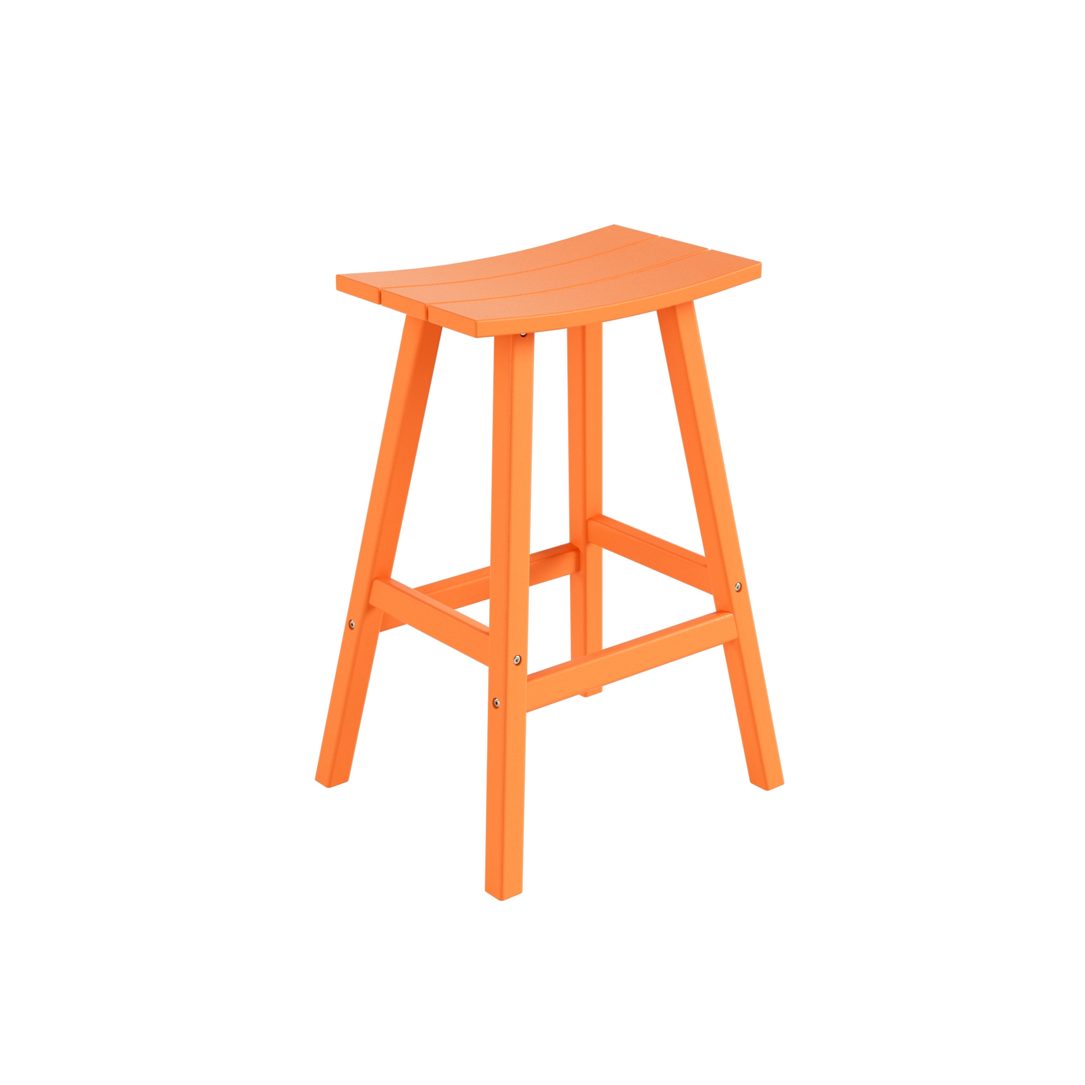 Westin Furniture OP7002-29-OR Laguna Orange HDPE Frame Stationary Bar Stool Chair with Slat Seat