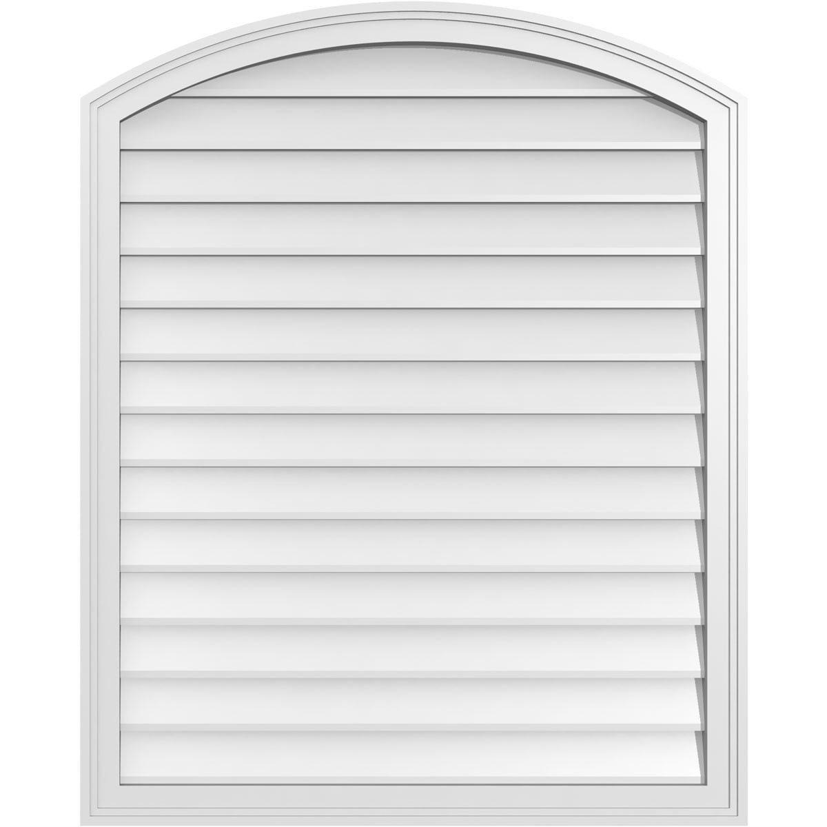 Ekena Millwork GVPAR34X4202SN 34-Inches x 42-Inches Off-white Round top PVC Gable Louver Vent