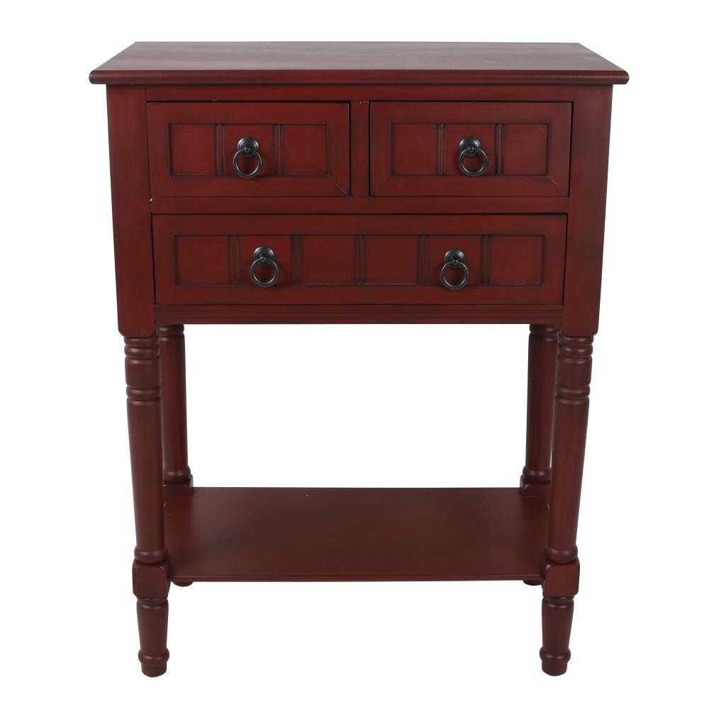 Decor Therapy Westerman Casual Antique Red Console Table in the Console Tables department at Lowes