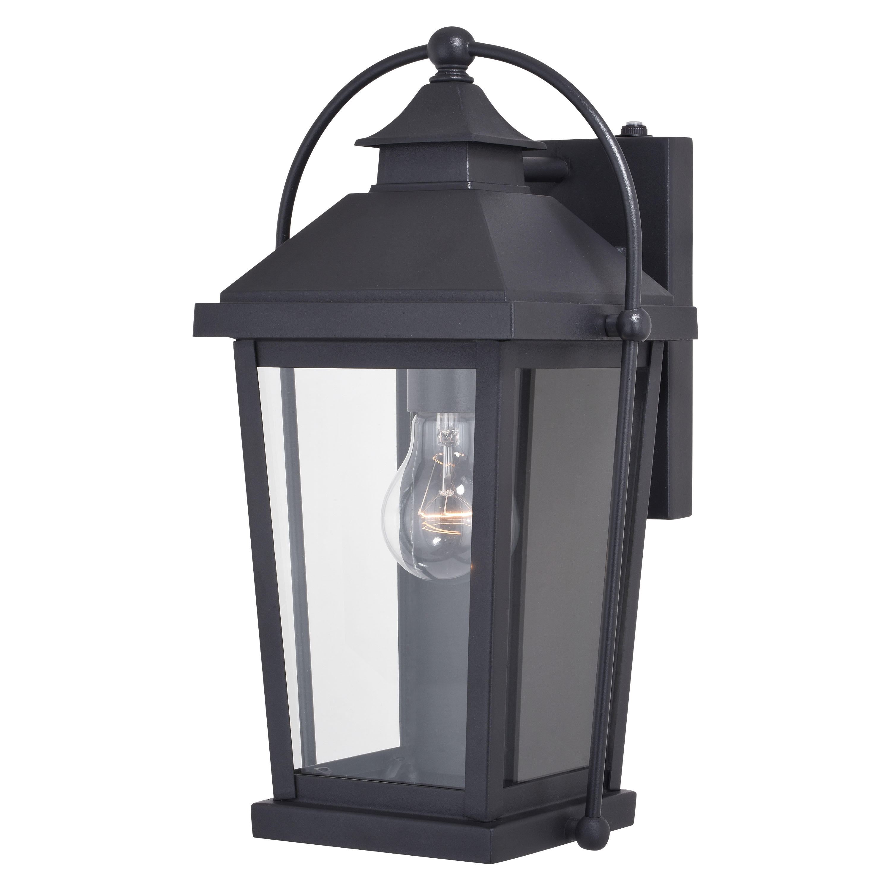 Cascadia T0540 Lexington 1 -Light 14.5-in H Matte Black Hardwired Dusk to Dawn Outdoor Wall Light