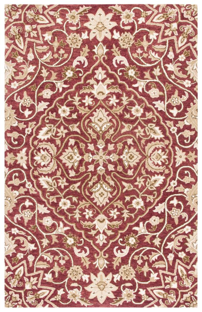 Safavieh BEL673B-5 Bella Citron 5 x 8 (ft) Tufted Wool Rose/Taupe Rectangular Indoor Floral/Botanical French Country Area rug