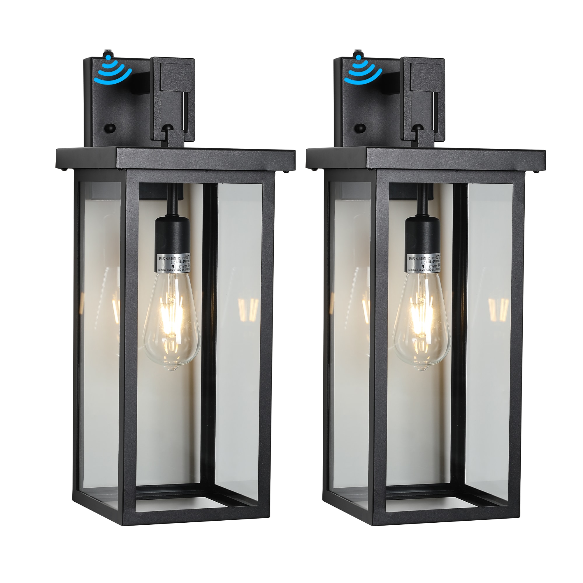 AAZJ Outdoor Wall Lantern 2 -Light 19.7-in H Black Hardwired Outdoor Wall Light